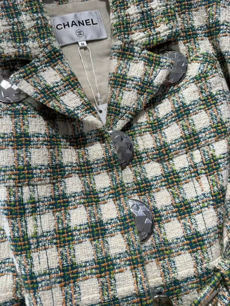 Chanel Chanel Green plaid jacket Size XS / US 0-2 / IT 36-38 - 3 Thumbnail