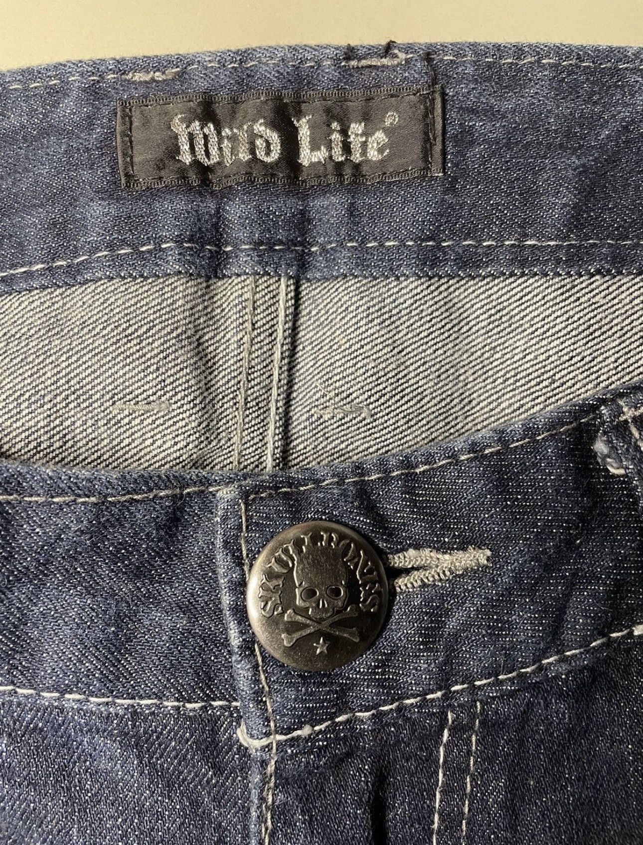 Japanese Brand Mild life skull jeans punk rock n roll Size US 33 - 8 Thumbnail