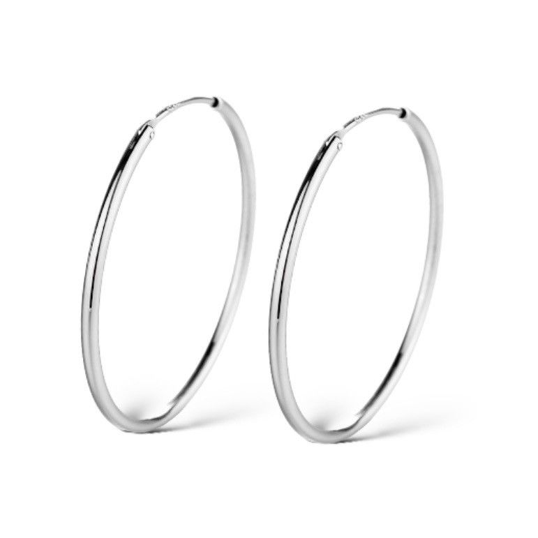 Other 60mm Big Silver Hoop Earrings for Women Size ONE SIZE - 1 Thumbnail