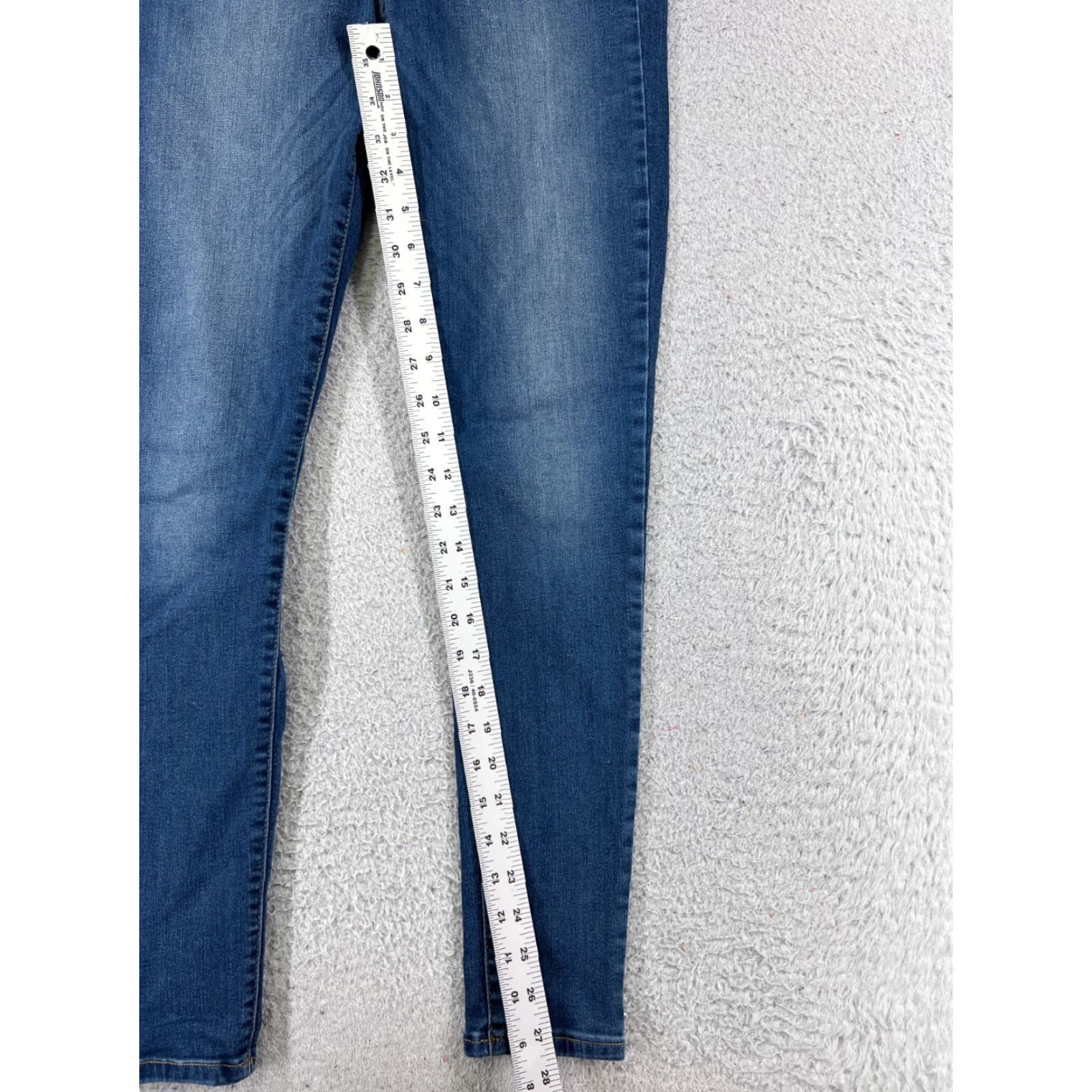 Vintage Mudd Jeans Women 5 Blue Denim Skinny FLX Stretch High Rise 24x28 Cotton Blend Regular 5-Pocket Distressed Comfort Pockets Button USA Vintage: No Size 27" / US 4 / IT 40 - 7 Thumbnail
