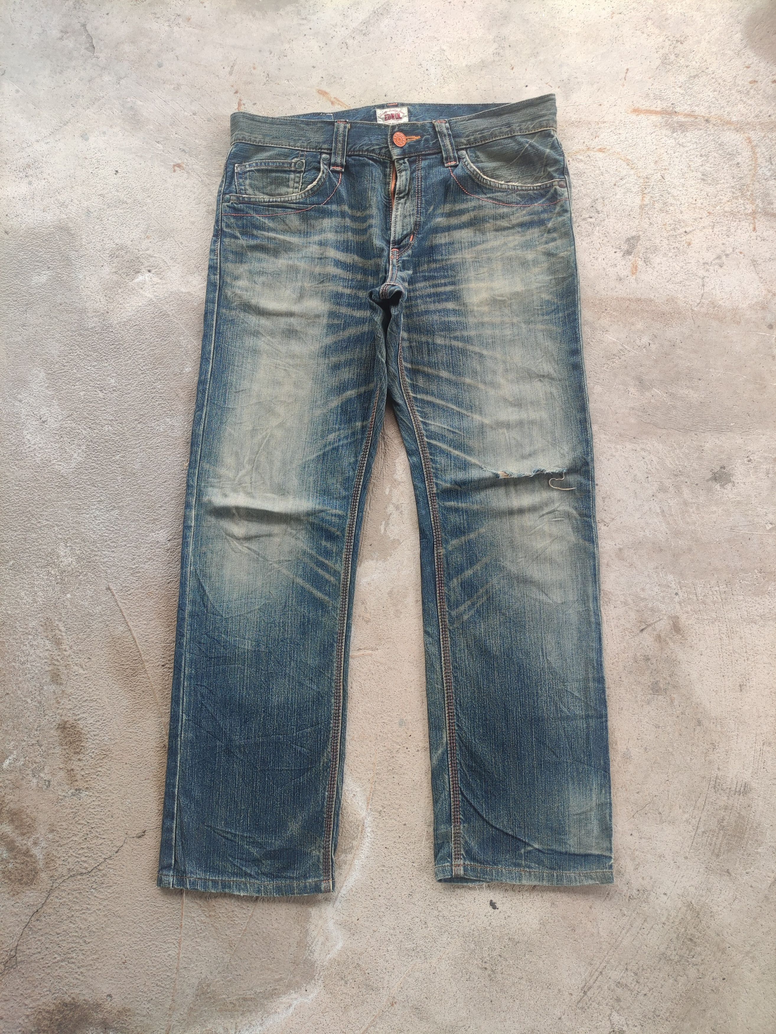 Edwin Vintage Edwin Jean Distressed Faded Denim Pants Size US 37 - 1 Thumbnail