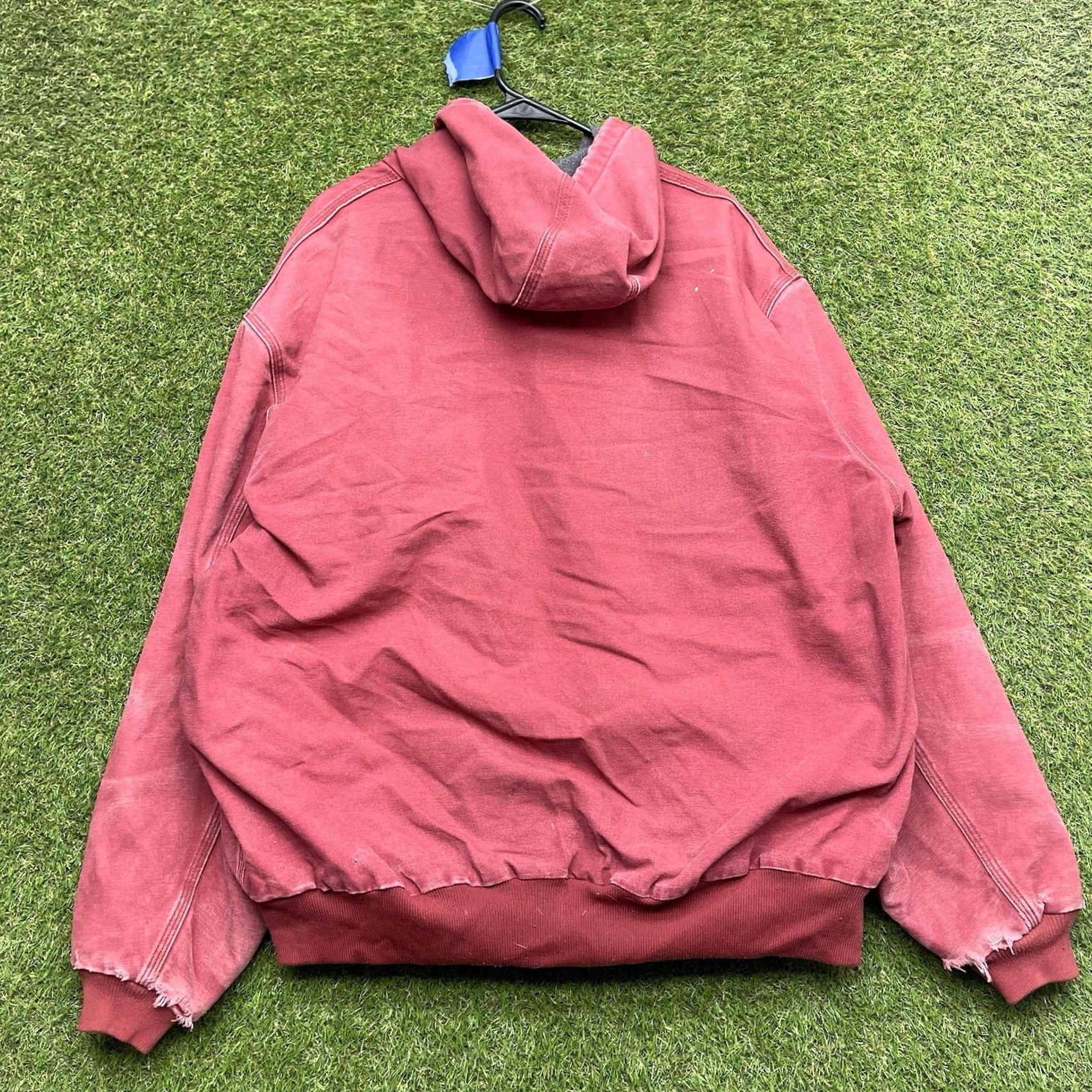 Carhartt Vintage Carhartt Jacket Mens 3XL Red Duck Canvas Hooded Lined J158-DKR - Workwear Overcoat Jacket Mens 3XL Red Canvas Hooded Lined Size US XXL / EU 58 / 5 - 2 Thumbnail