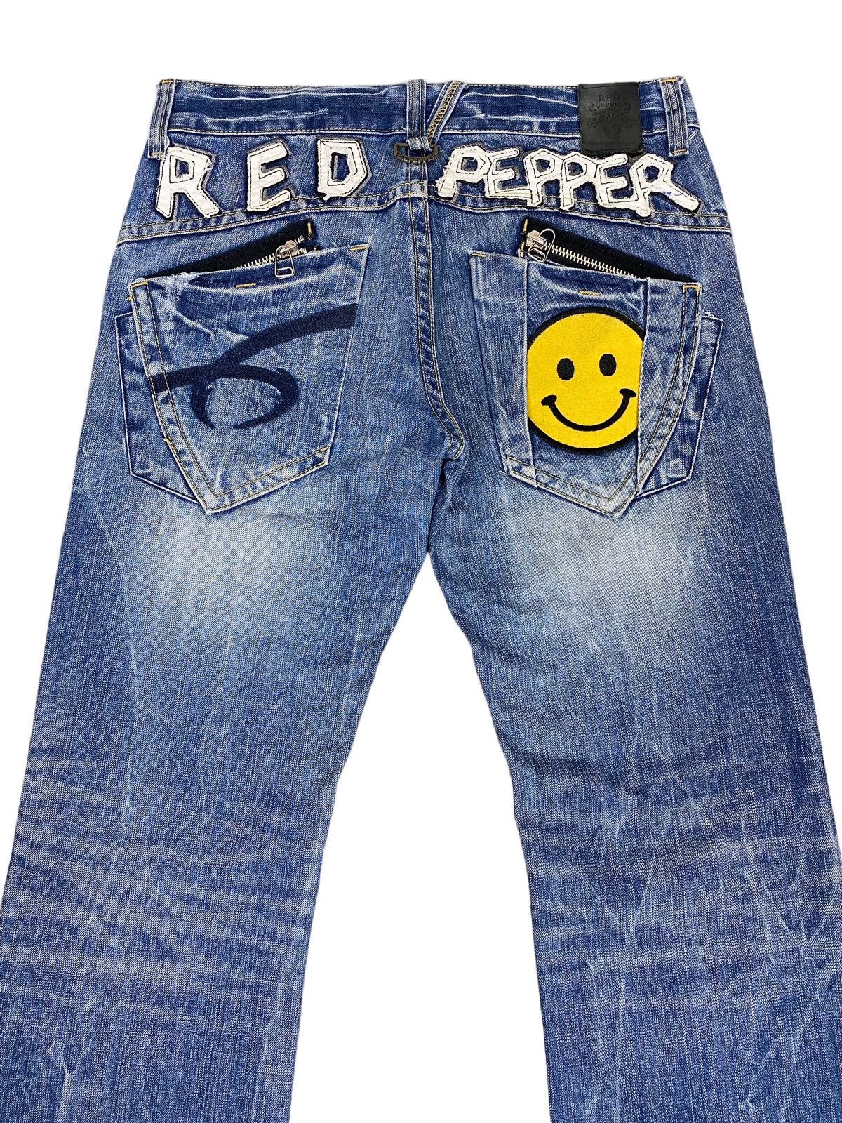 Ed Hardy Vintage Red Pepper Japanese Ed Hardy Smiley Embroidered Size US 33 - 4 Thumbnail