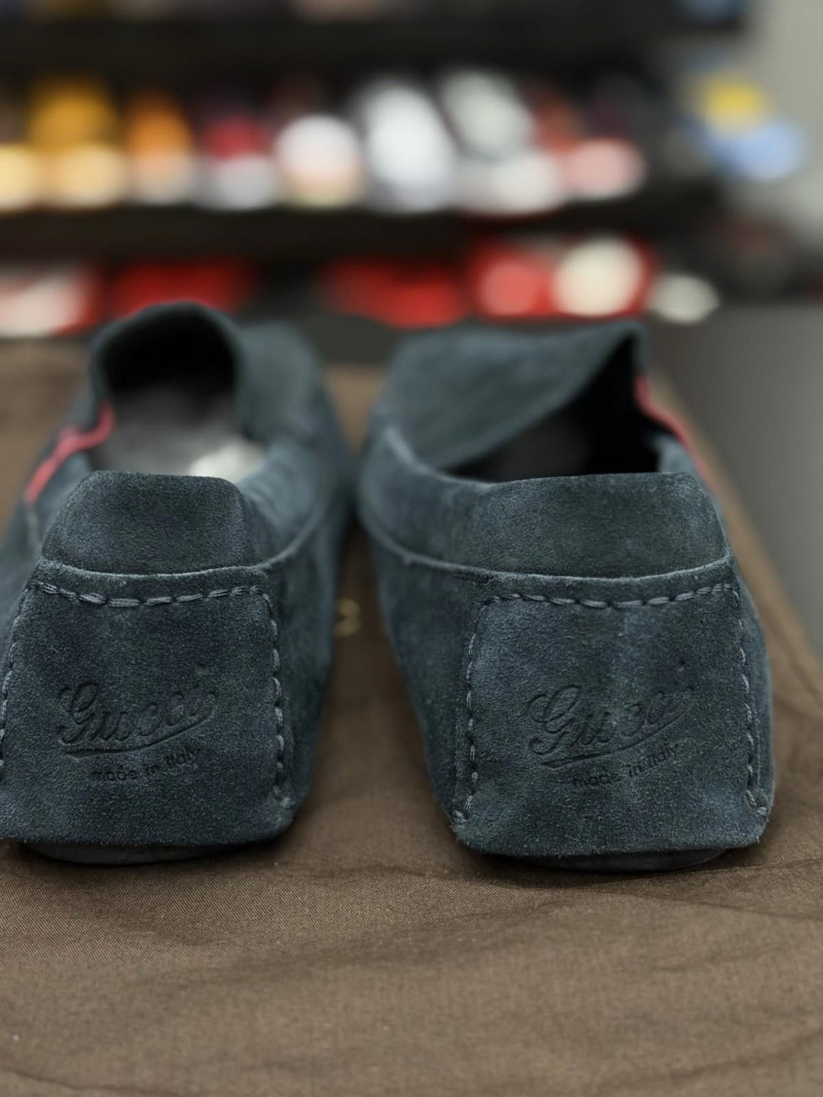 Gucci Gucci Men Blue Suede Slip On Loafer Shoe $1075 9.5G/10US Size US 10 / EU 43 - 7 Thumbnail