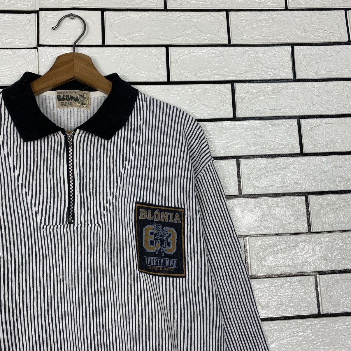 Japanese Brand Half Zipper Sweatshirt Striped Design Blonia Papa Cartoon Size US M / EU 48-50 / 2 - 7 Thumbnail