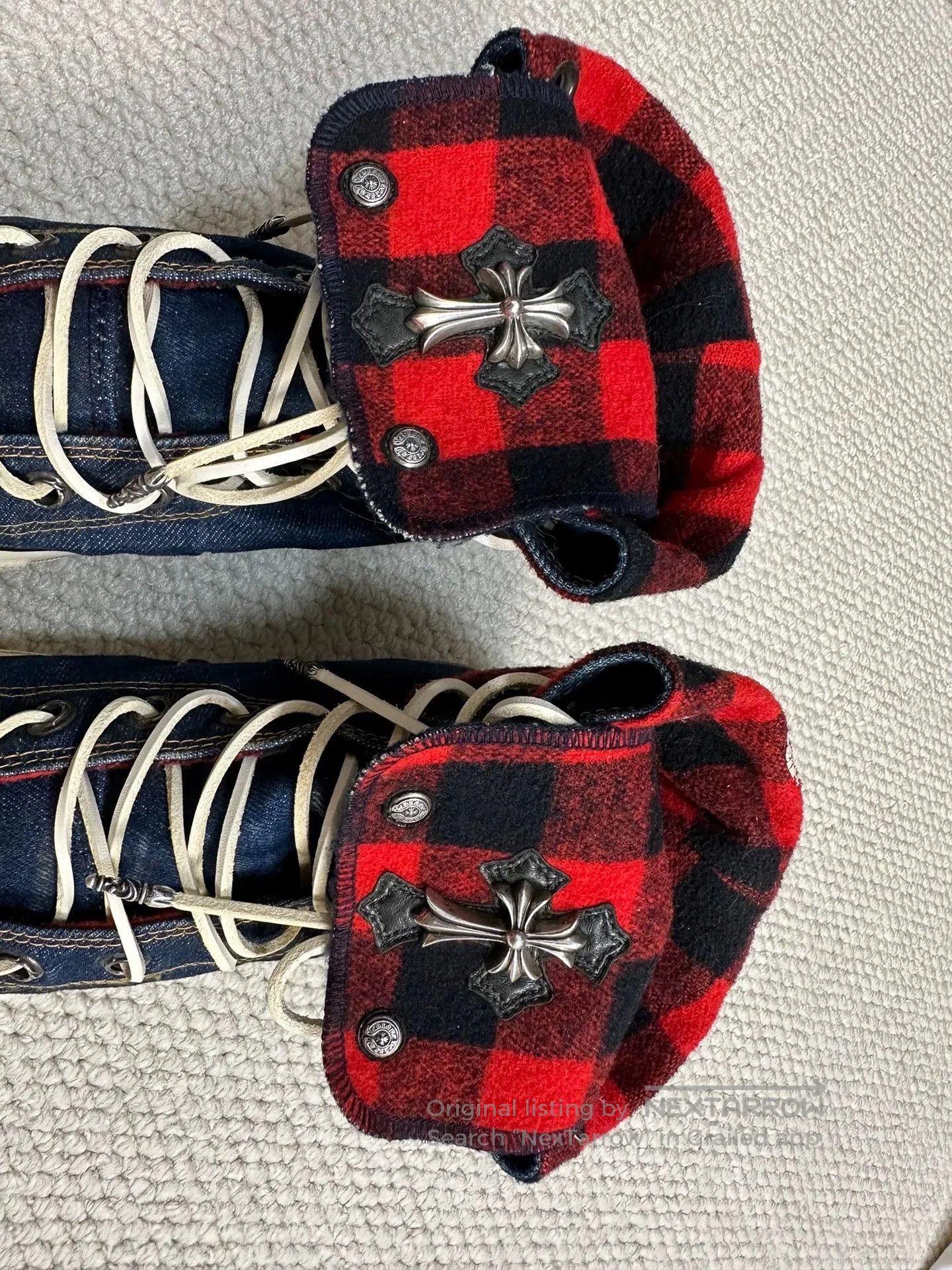 Chrome Hearts chrome hearts vintage converse with plaid pattern. Size US 9 / EU 42 - 6 Thumbnail