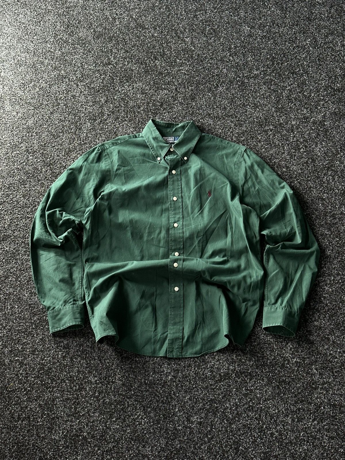 Designer × Polo Ralph Lauren × Vintage ❗️Vintage 90s Polo RALPH LAUREN Green Shirt OLD MONEY style Size US M / EU 48-50 / 2 - 1 Thumbnail