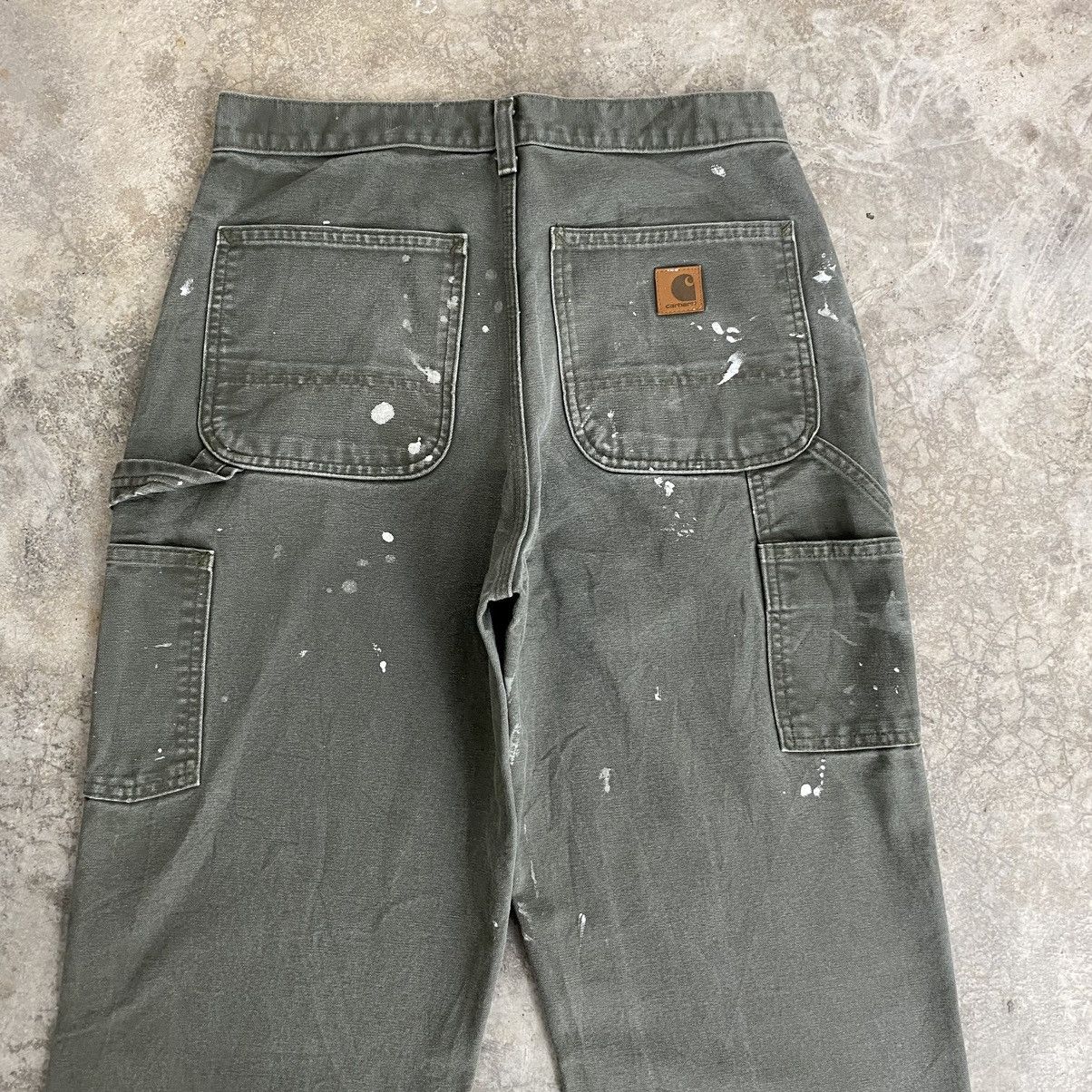 Carhartt Vintage Carhartt Moss Green Stained Carpenter Pants Size US 31 - 15 Thumbnail