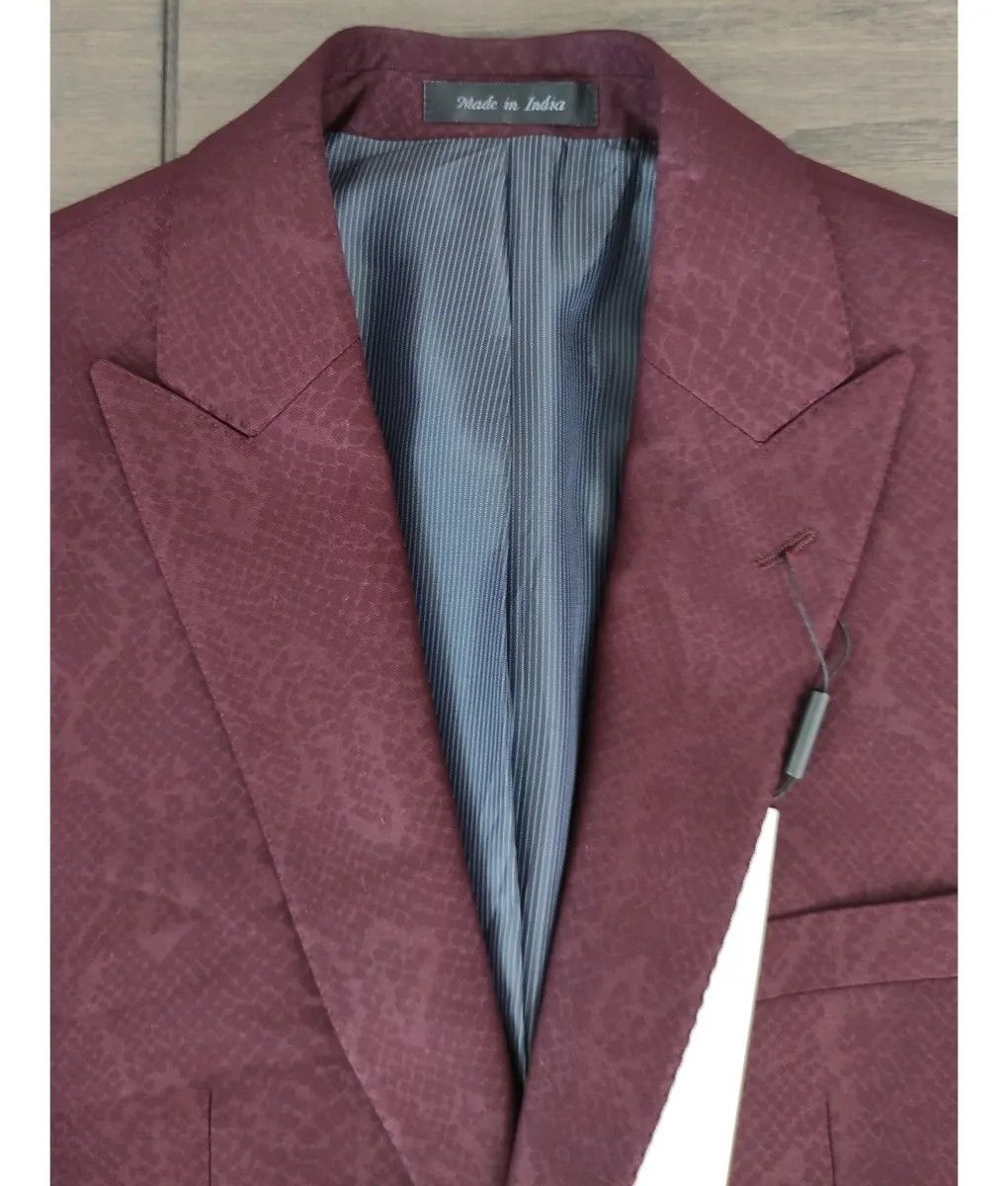 Calvin Klein Calvin Klein Sport Blazer Wine Animal Print-fashionella Size 36R - 6 Thumbnail