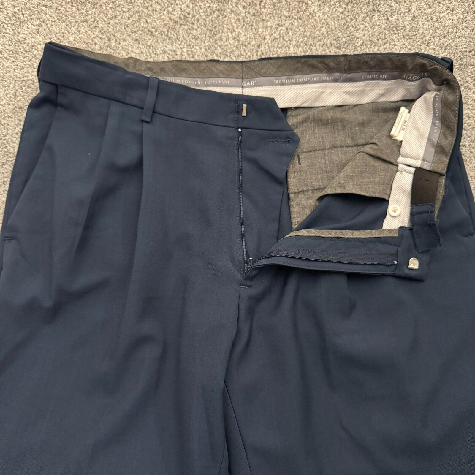Haggar Haggar Dress Pants Mens 34x30 Office Classic Fit Preppy Blue Size US 34 / EU 50 - 5 Thumbnail
