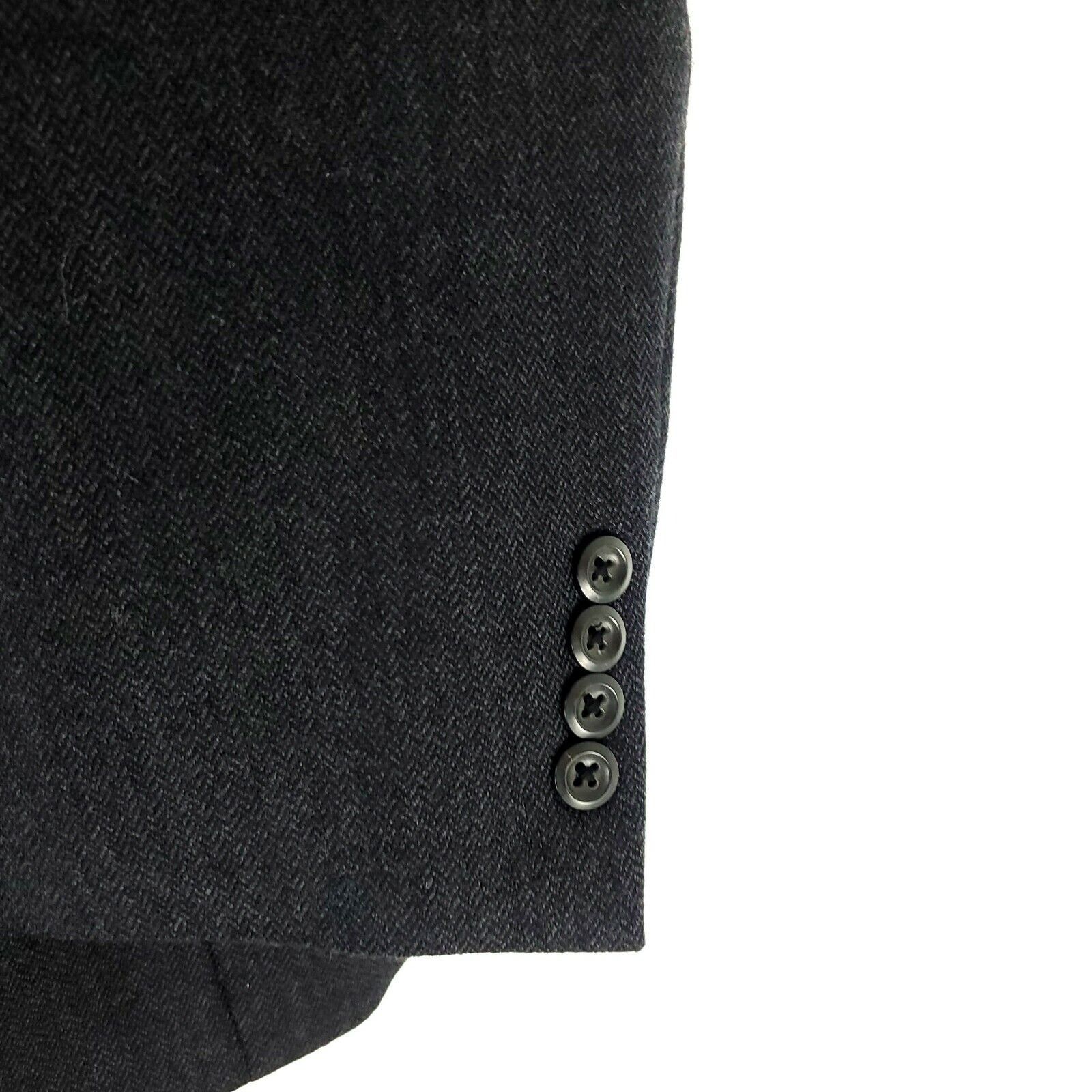 Pronto Uomo Pronto Uomo Lambswool 2 Button Blazer 44R Gray Herringbone S Size 44R - 4 Thumbnail