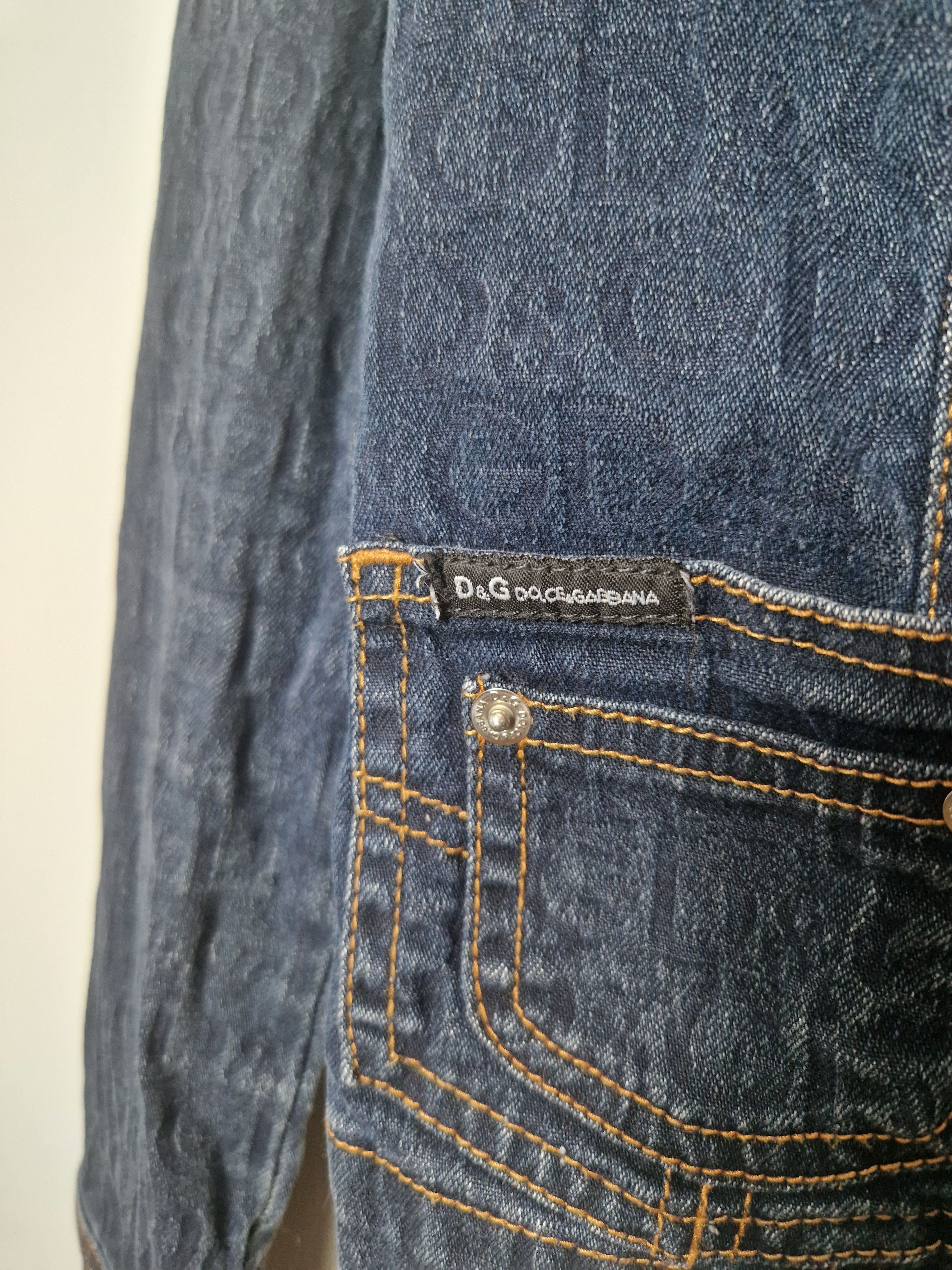 Dolce & Gabbana Dolce & Gabbana vintage monogram denim blazer jacket Size L / US 10 / IT 46 - 11 Thumbnail