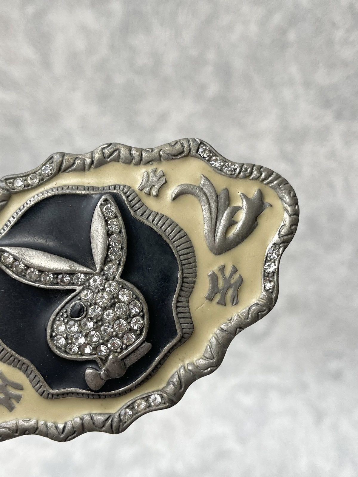 Playboy 80s VTG PLAYBOY Belt Buckle Crystal Rhinestone Y2K McBling Size ONE SIZE - 4 Thumbnail