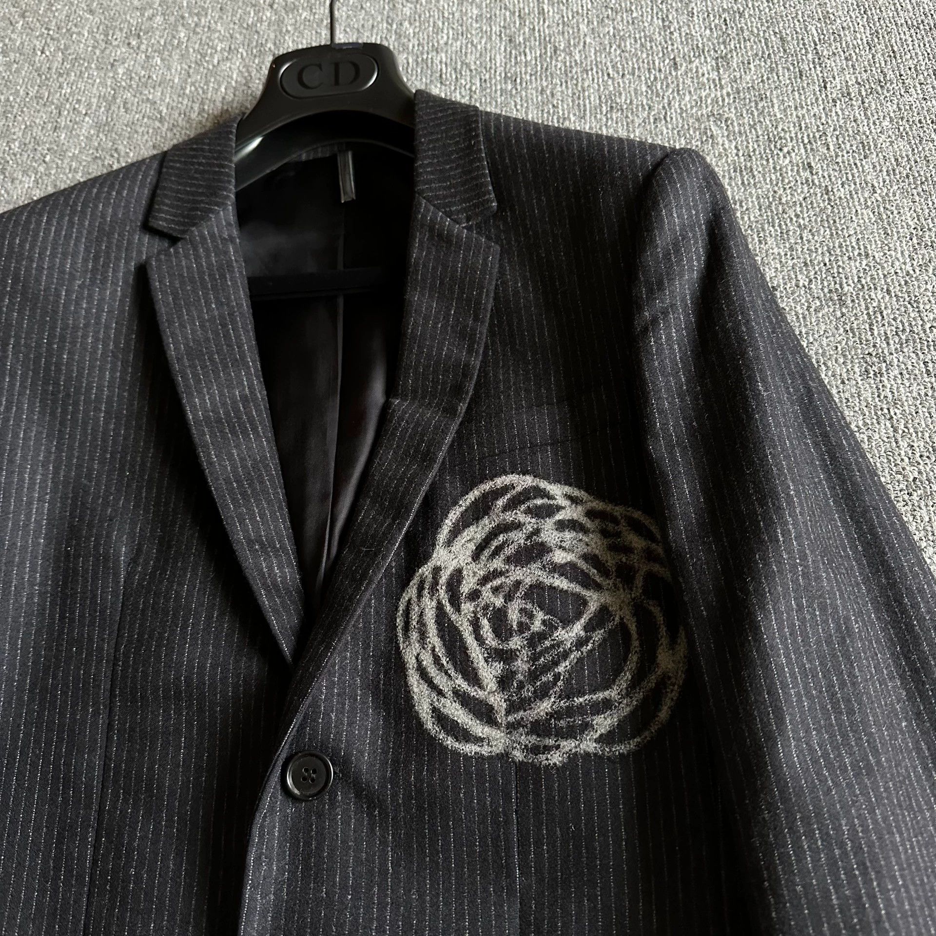 Dior Dior Homme 14fw Black Suit with Flower Design Size US XXS / EU 40 - 4 Thumbnail