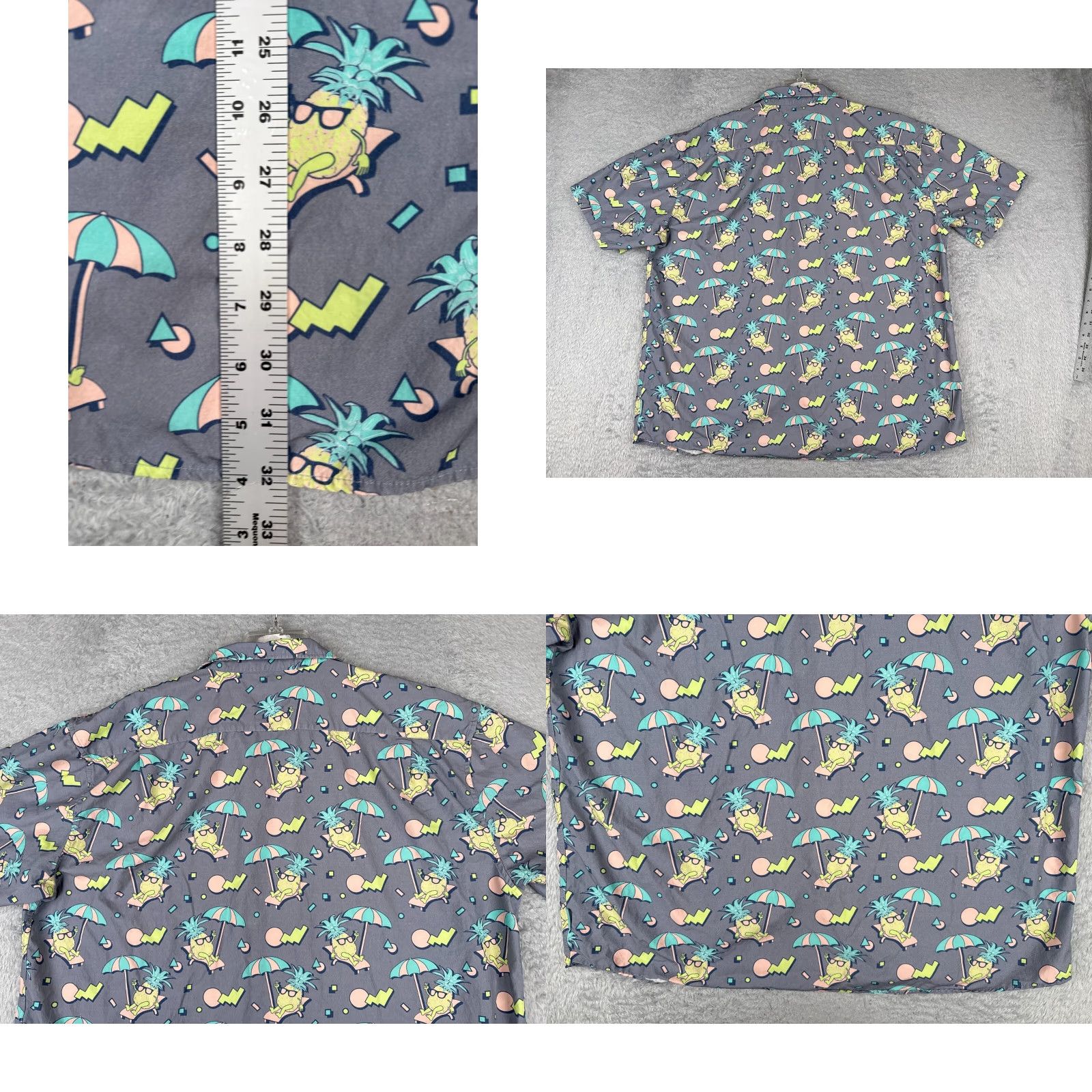 Vintage VINTAGE Tipsy Elves Shirt Mens 3XL Gray Pineapple Peace Out Button Up Hawaiian 90s Beach Aloha Outdoor Palm Mens Size US XXL / EU 58 / 5 - 9 Thumbnail