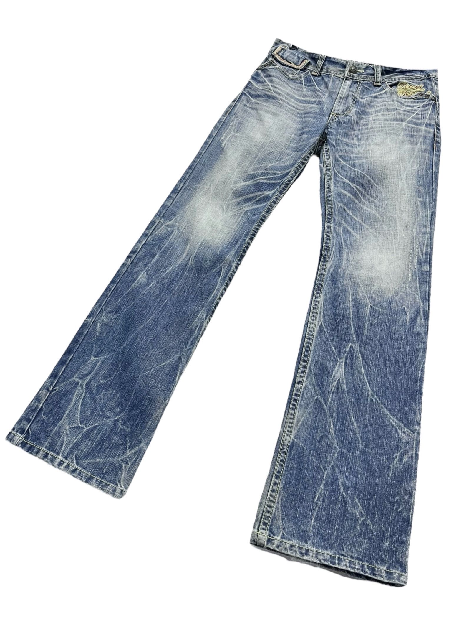 Le Grande Bleu (L.G.B.) RED PEPPER x OZZFIRST Embroidery Navajo Tomahawk Flare Denim Size US 30 / EU 46 - 6 Thumbnail