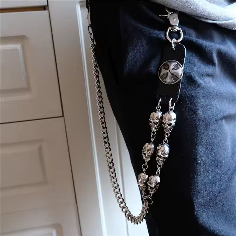 Other Skull Charm Gothic Rock Biker Wallet Chain Size ONE SIZE - 1 Thumbnail