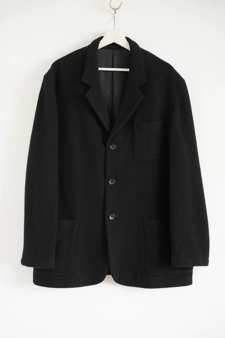 Yohji Yamamoto Yohji Yamamoto size 3 90s knitted sleeve cashmere blazer Size 36R - 1 Thumbnail