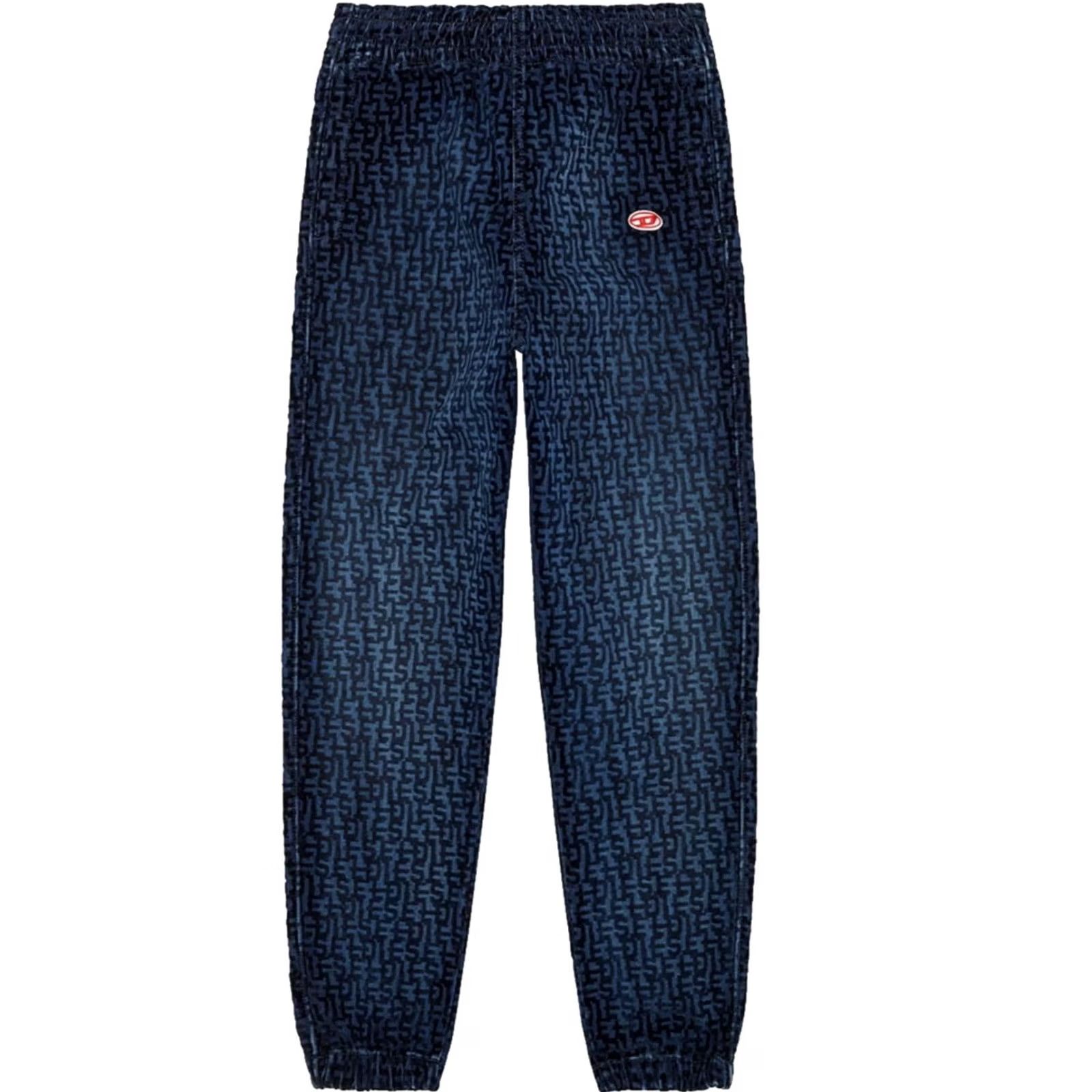 Diesel Diesel D-Lab Tapered Fit Regular Waist Coated Blue Joggjeans | L | Unisex | Stretch | Denim | Cotton | Logo | Mens Size US 33 - 6 Thumbnail