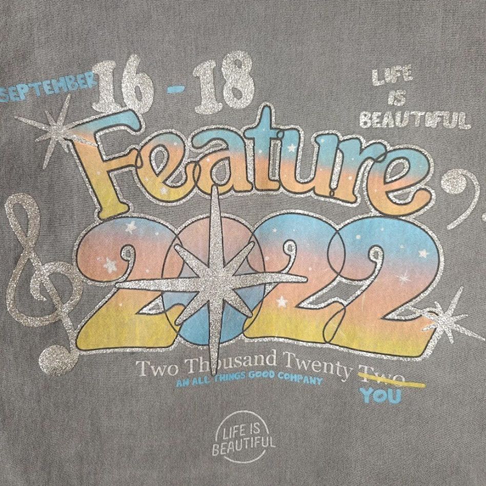Vintage FEATURE Life Is Beautiful Festival Sweatshirt Hoodie Mens 3XL Gray USA Size US XXL / EU 58 / 5 - 5 Thumbnail