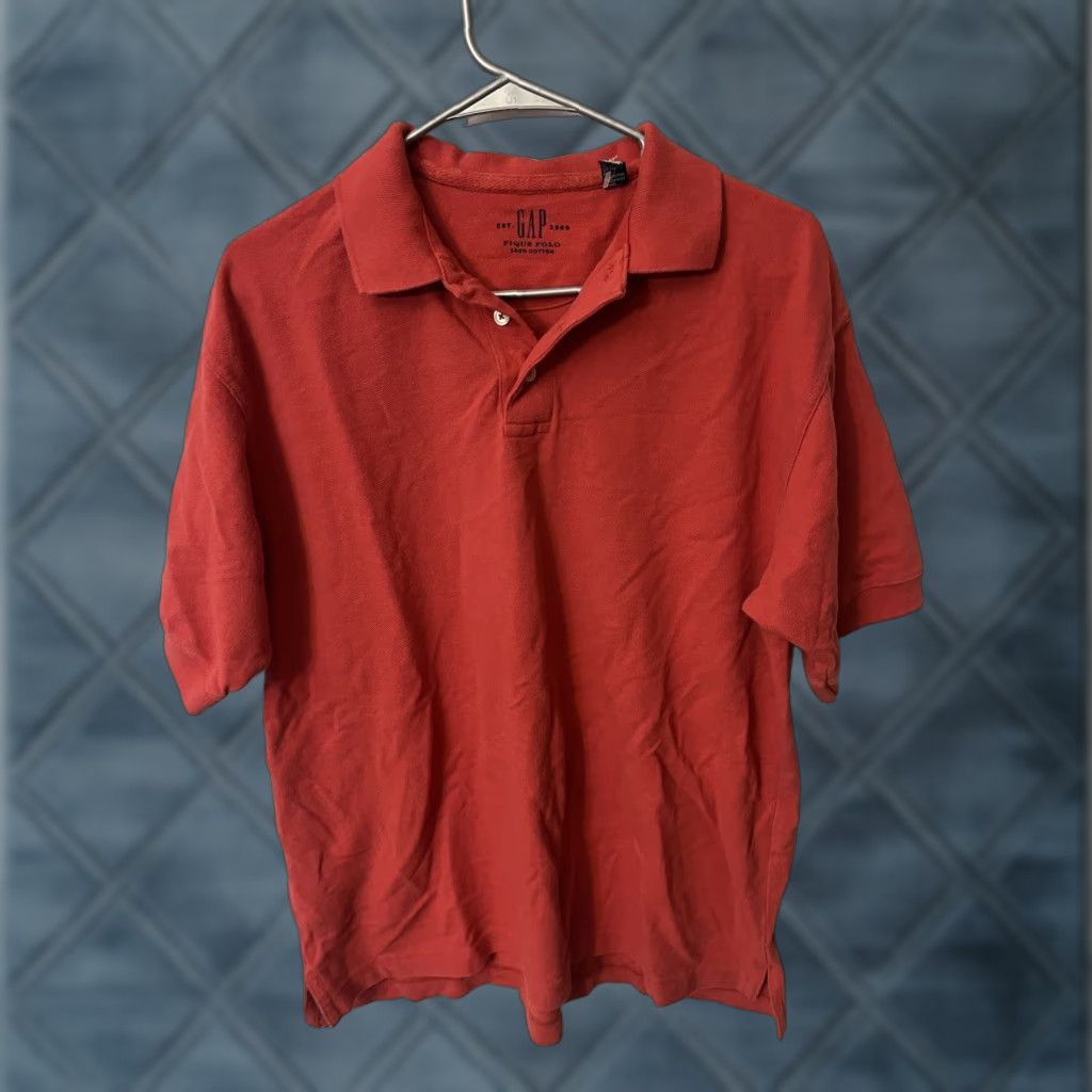 Gap GAP Polo Shirt Mens Size M Short Sleeve Pink Salmon Knit Stretch 90s Retro Polo Mens Size US M / EU 48-50 / 2 - 1 Thumbnail