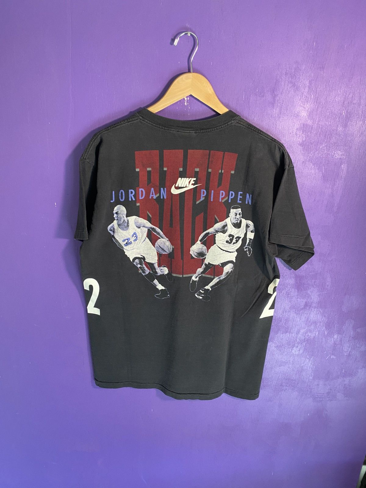 Nike Vintage 90s Nike back to back jordan/pippen faded t-shirt Size US L / EU 52-54 / 3 - 2 Thumbnail