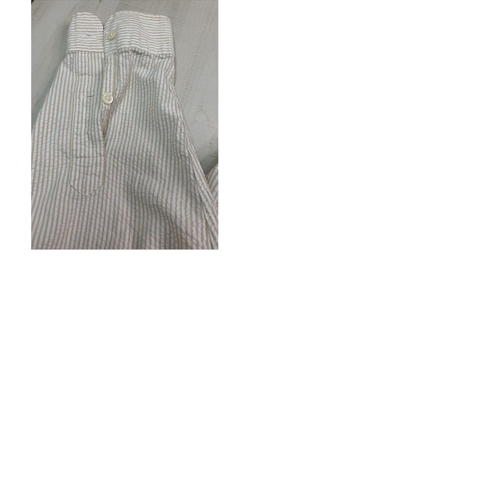 Ralph Lauren VINTAGE Ralph Lauren Creek Button-Down Logo Tag Pocket Front Textured Shirt XL Mens Beige White 90s Button-Up Striped Long Sleeve Cotton Size US XL / EU 56 / 4 - 9 Thumbnail