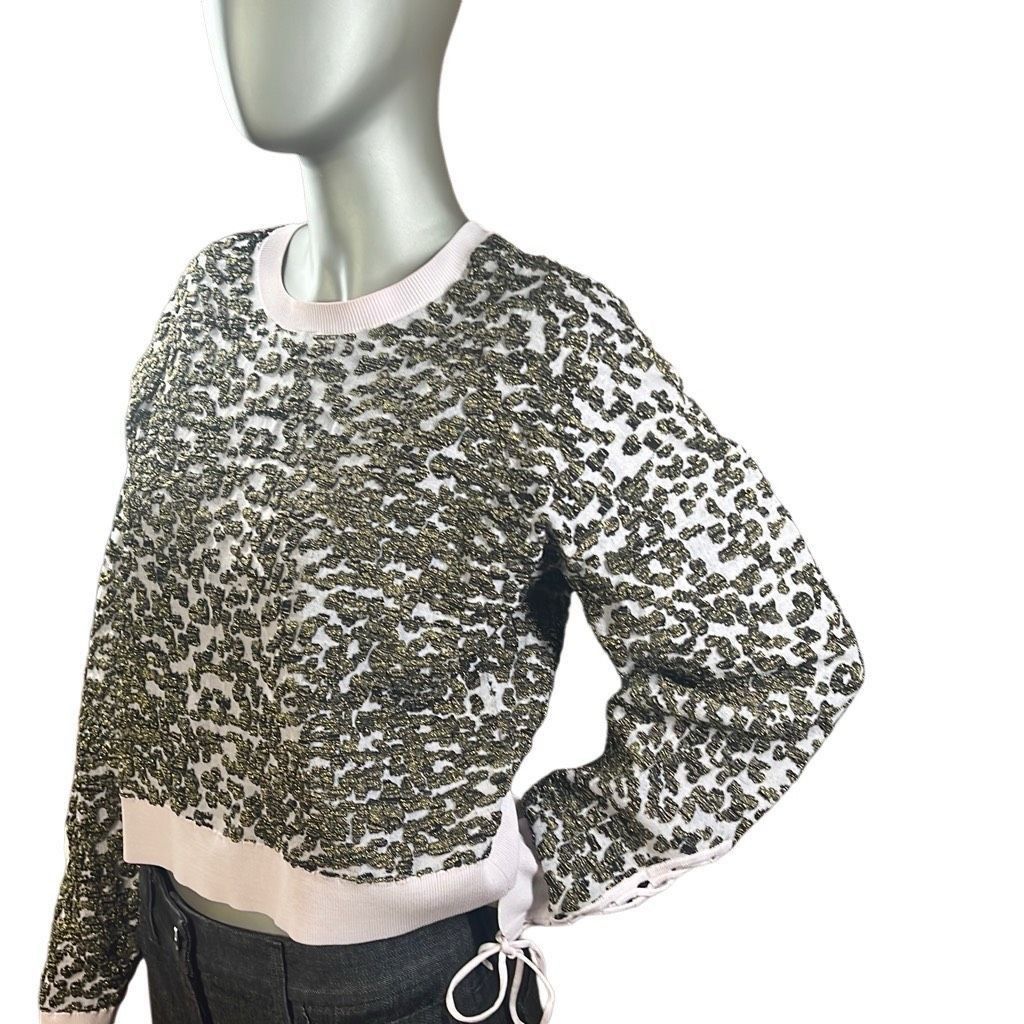 Jonathan Simkhai Jonathan Simkhai Animal Print Jacquard Cropped Sweater Lace L NWT Size L / US 10 / IT 46 - 5 Thumbnail