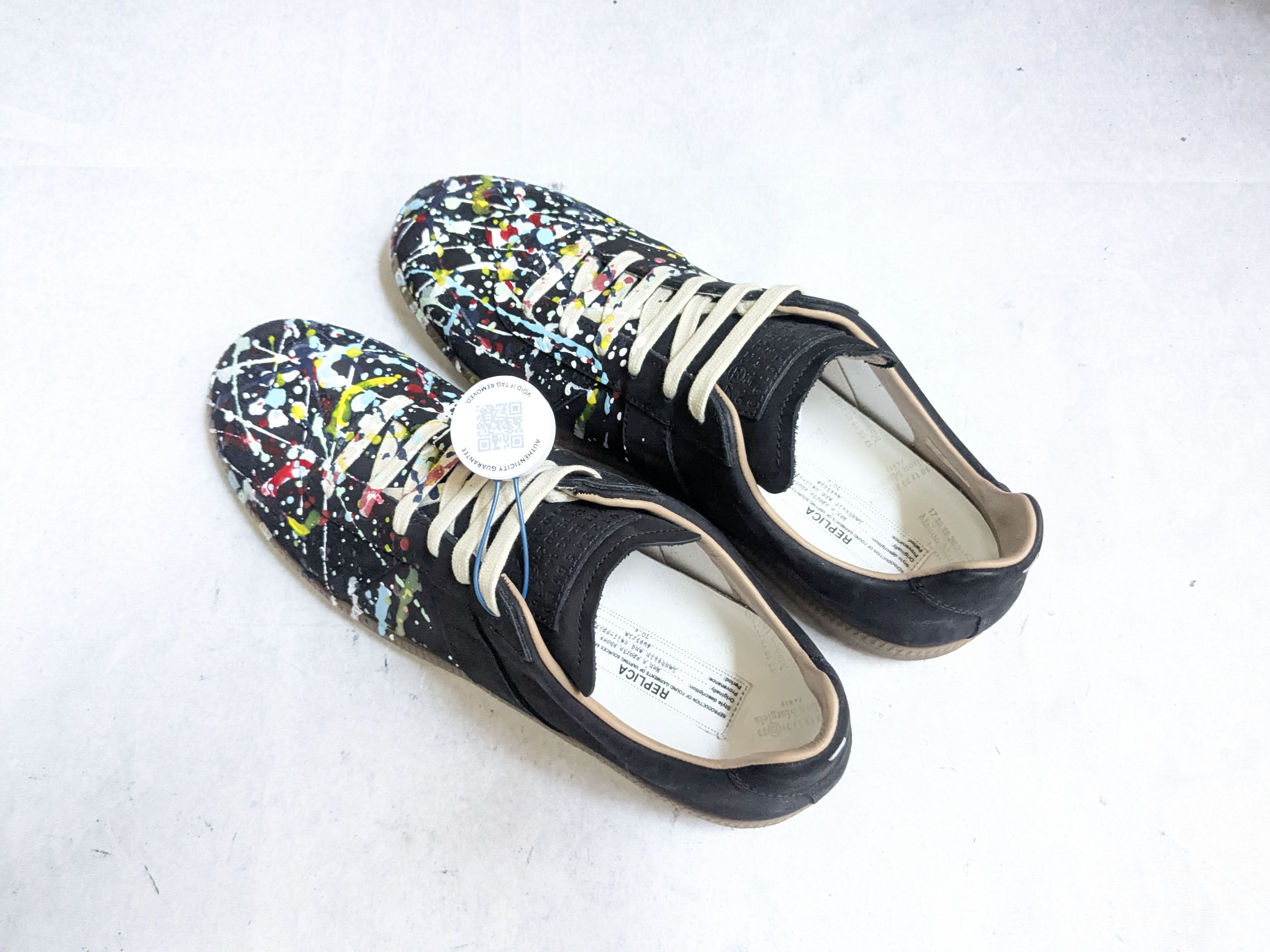 Maison Margiela Maison Margiela Replica GAT Black Paint Splatter 13 46 Low Size US 13 / EU 46 - 15 Thumbnail