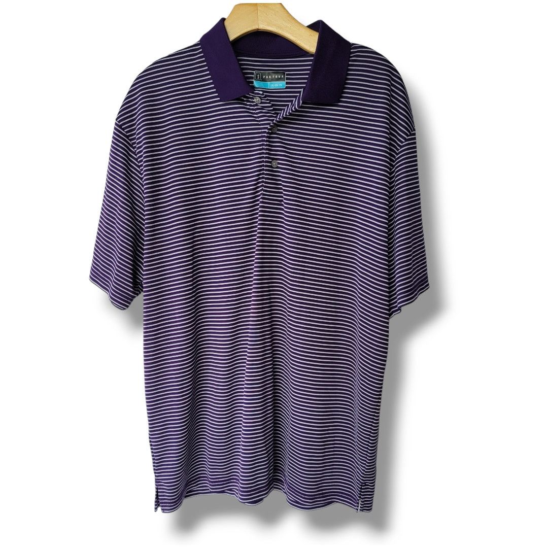 PGA Tour PGA TOUR XL Striped Golf Polo Shirt Classic Fit Performance Size US XL / EU 56 / 4 - 2 Thumbnail