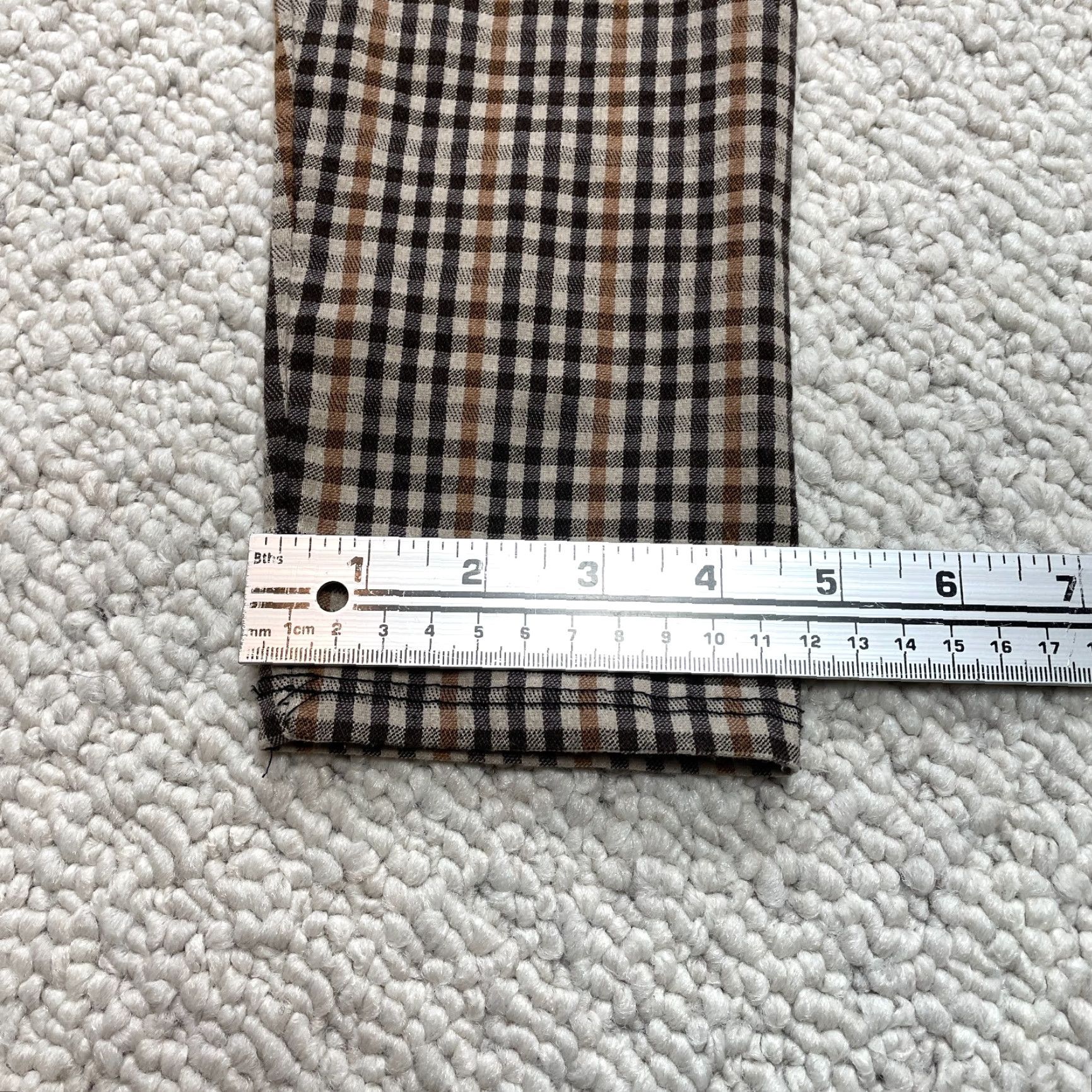 Boohoo VINTAGE Boohoo Pants Womens 27x29 Straight Pl?id Brown Plaid High Rise Trousers Stretch Pull On Casual Size 27" / US 4 / IT 40 - 2 Thumbnail
