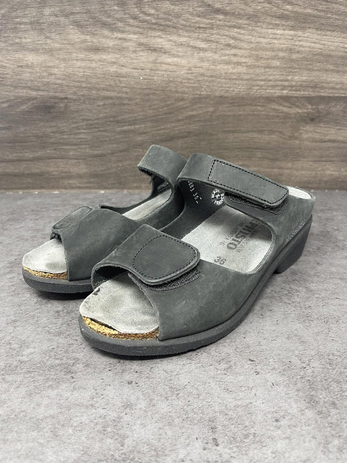 Mephisto Mephisto Sandals Womens Size 6 (36) Black Leather Size US 6 / IT 36 - 2 Thumbnail