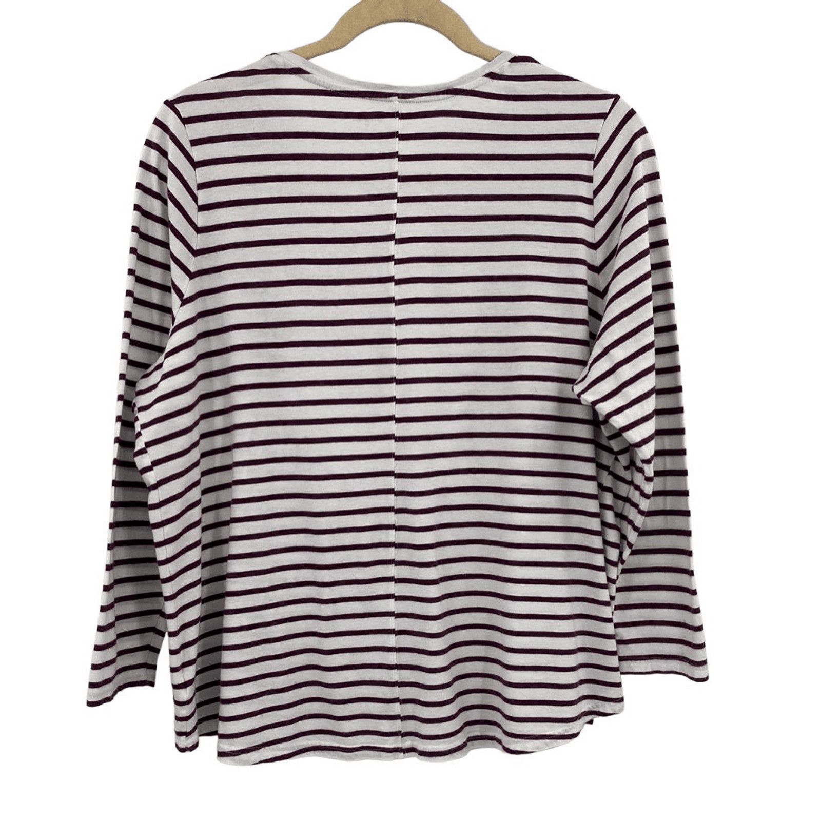 Duluth Trading Company Duluth Trading Co Red White Striped Long Sleeve Top Size 3X Size 3XL / US 20-22 - 2 Thumbnail