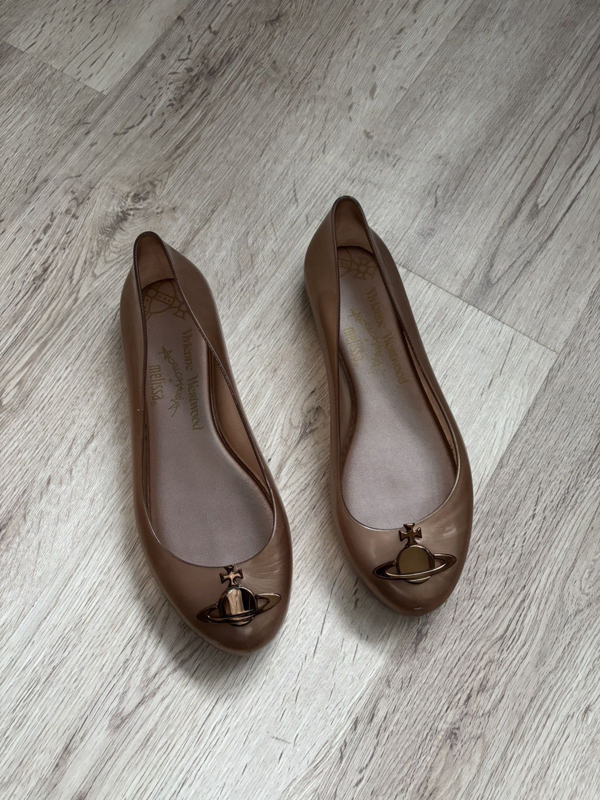 Vivienne Westwood Melissa x Vivienne Westwood Rose Gold Flats Heels US 7 EU 38 Size US 7 / IT 37 - 1 Thumbnail