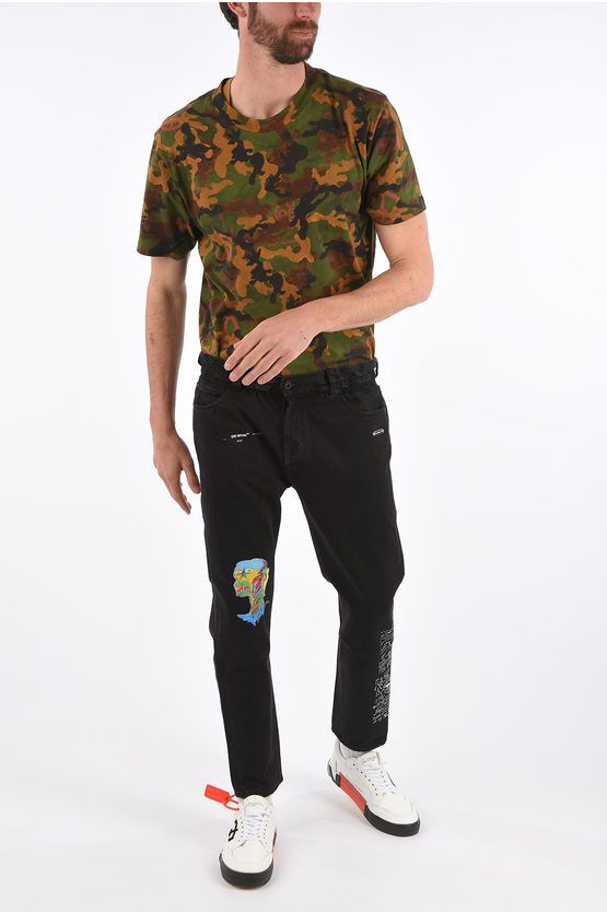 Off-White o1y0225 Logo Denim Pant in Black Size US 33 - 6 Thumbnail