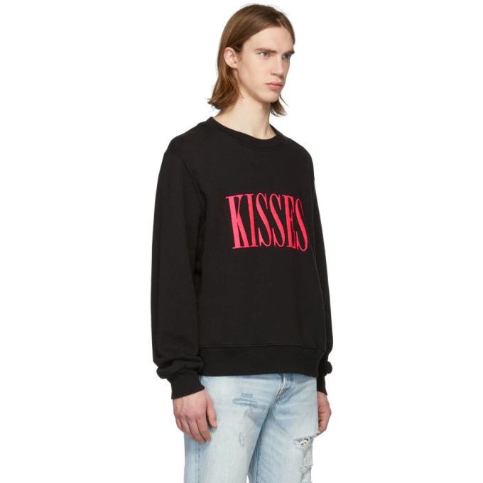 Amiri Amiri Black and Pink Kisses Crew Sweatshirt Size L Size US L / EU 52-54 / 3 - 2 Thumbnail