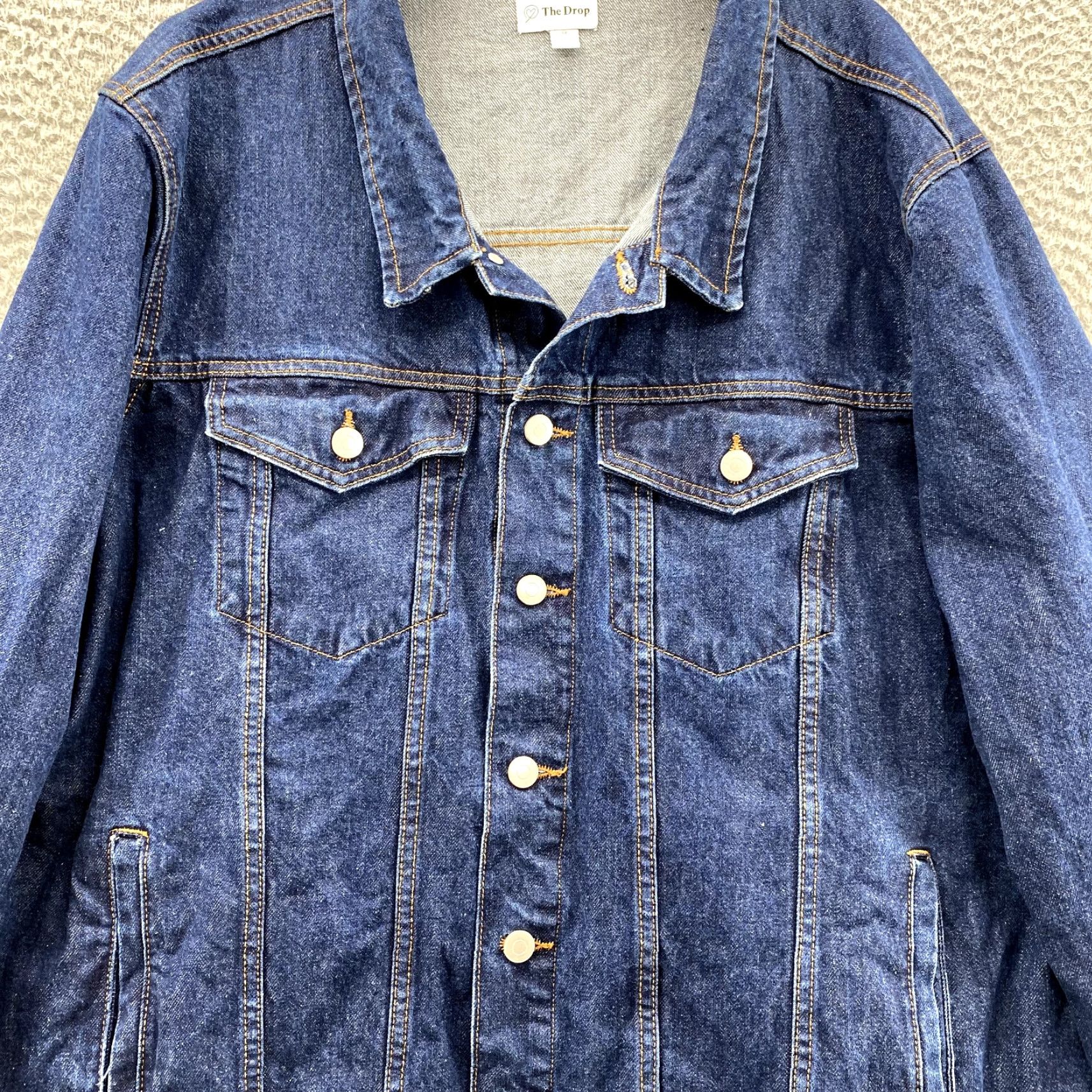 Denime VINTAGE The Drop Jean Trucker Jacket Women's 3X Denim American 90's Western Minimalist Size 40" / US 18 - 3 Thumbnail