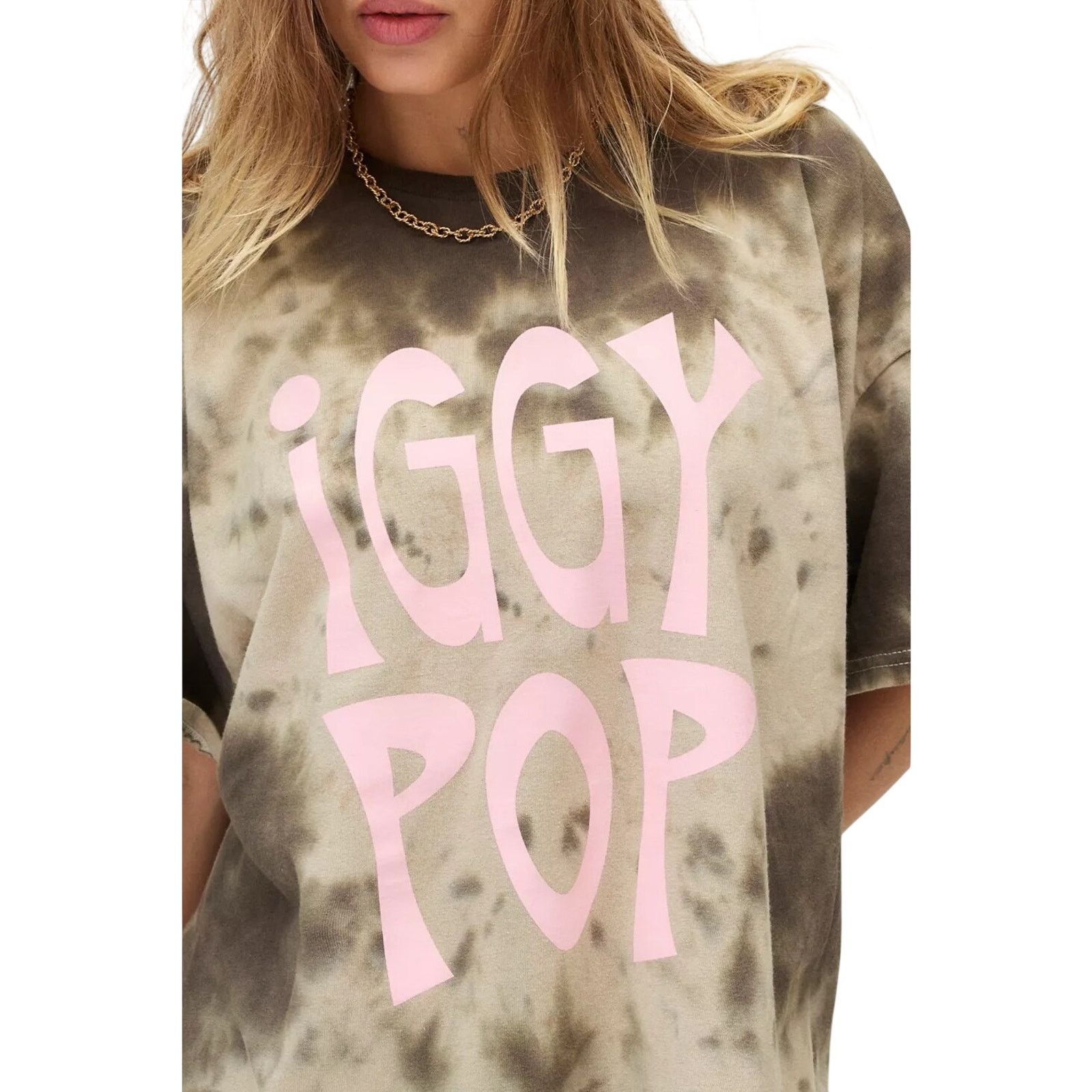 Urban Outfitters Iggy Pop Graphic Tie Dye T-Shirt Dress Size S/M Size ONE SIZE - 3 Thumbnail