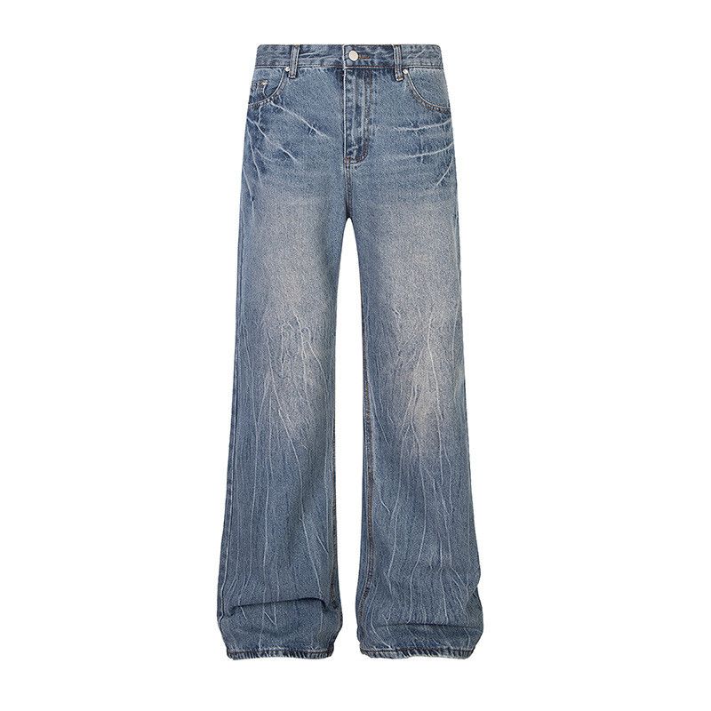 Vintage Washed loose-fitting men's lightning oversized jeans Size US 32 / EU 48 - 1 Thumbnail