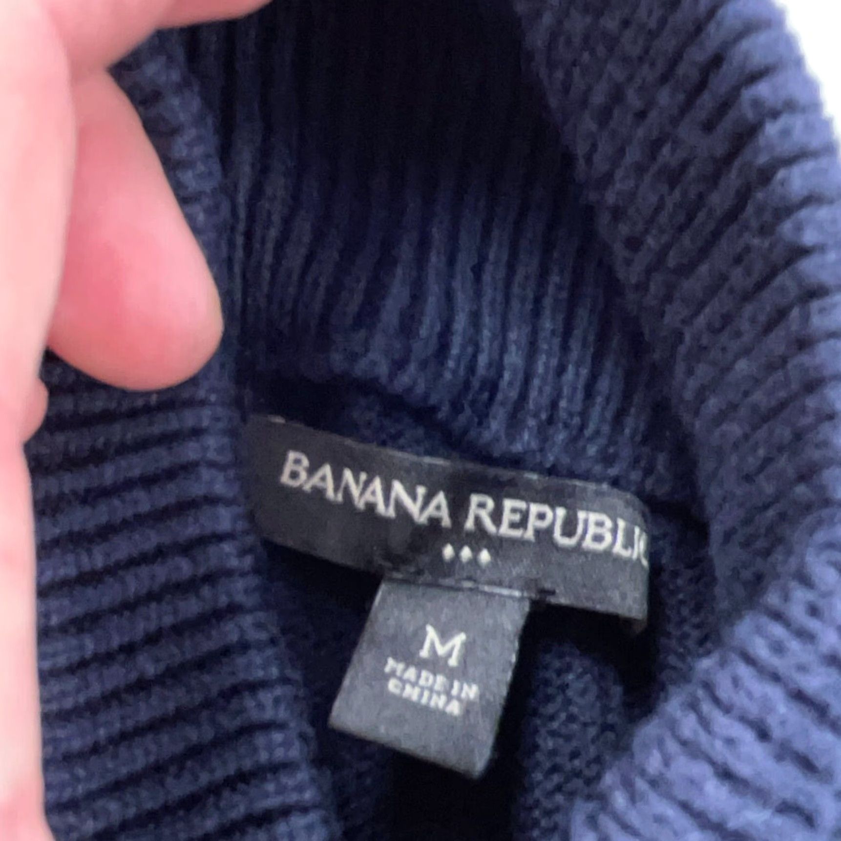 Banana Republic Banana Republic Sweater Men Medium Navy Blue Henley Knit Pullover Heavy Sailor Size US M / EU 48-50 / 2 - 3 Thumbnail