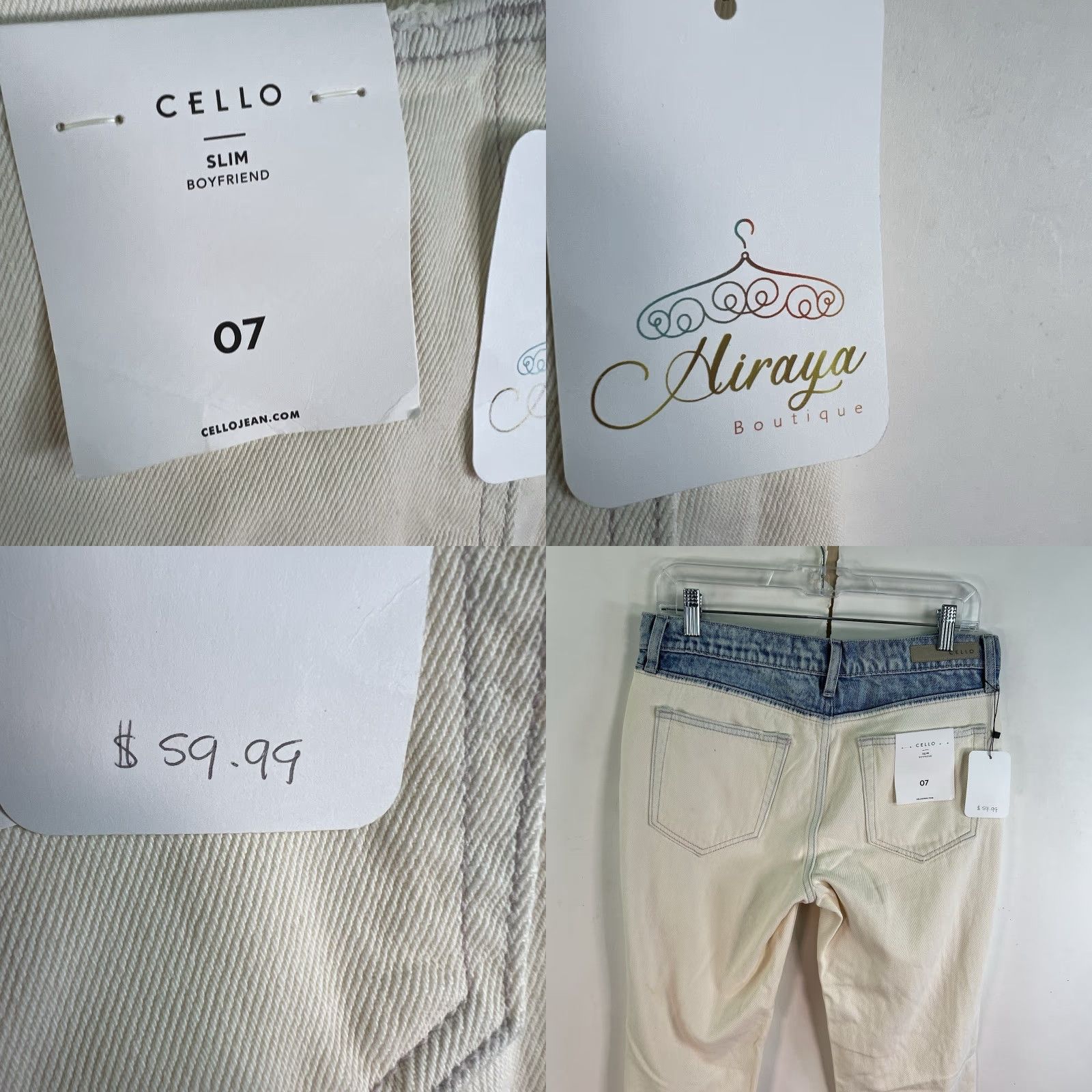 Denime CELLO Slim Boyfriend Distressed Acid Wash Denim Jeans Size 7 32W 26L 90s Womens Size 28" / US 6 / IT 42 - 8 Thumbnail