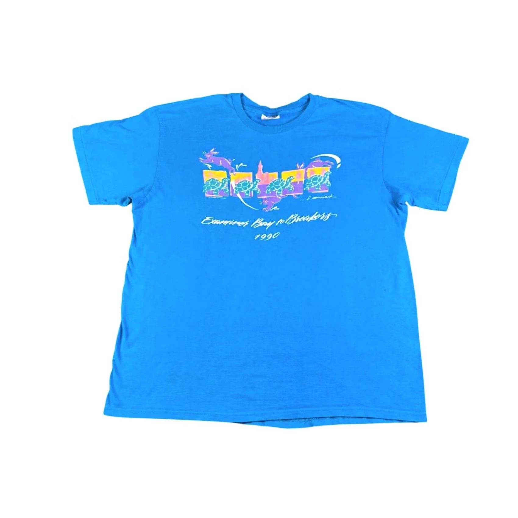 Hanes VINTAGE Bay to Breakers T Shirt Hanes XL Blue San Francisco Race USA Made Mens Size US XL / EU 56 / 4 - 2 Thumbnail