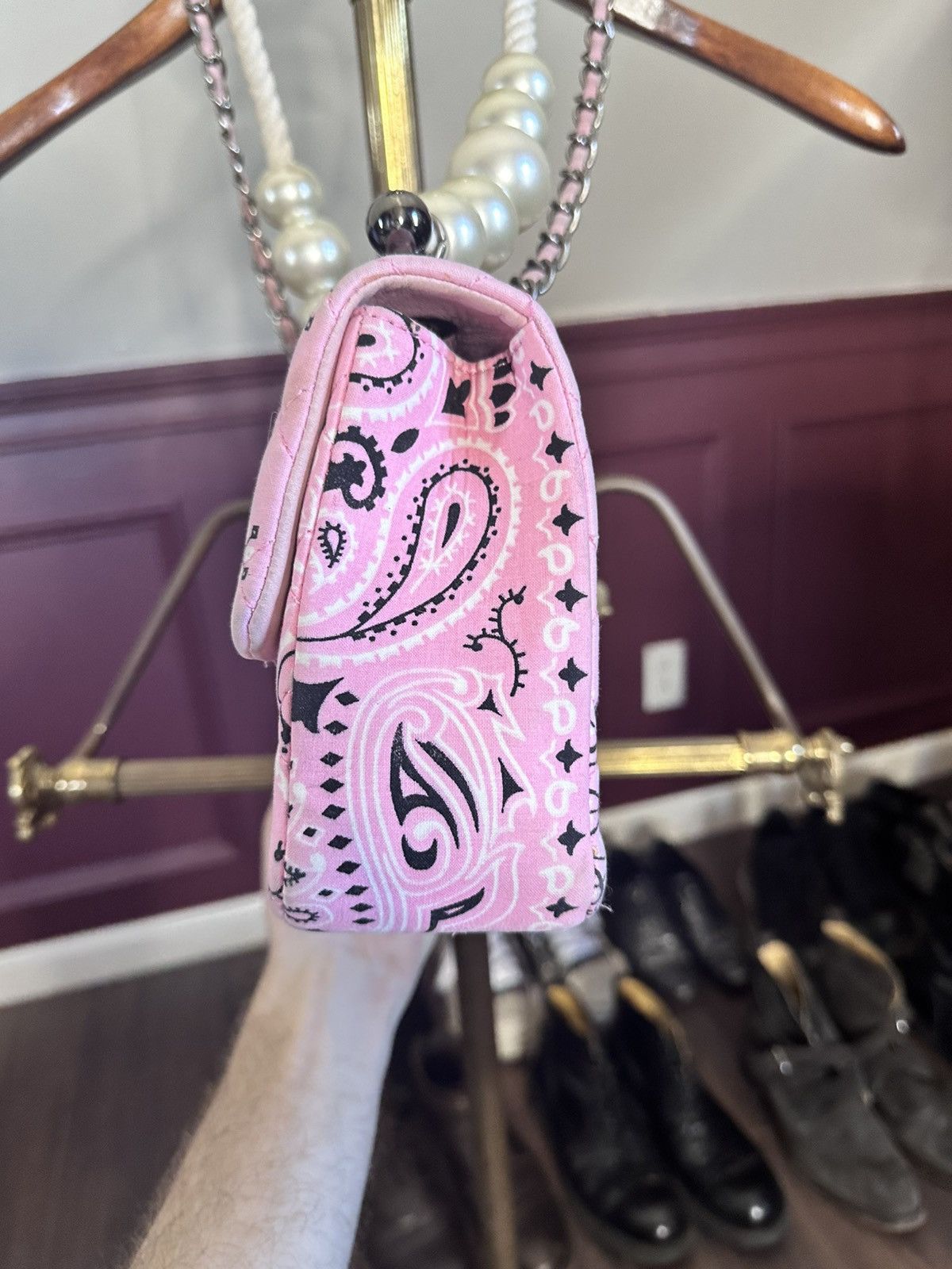 READYMADE Upcycled pink bandana Japan rope chain handbag shoulder bag Size ONE SIZE - 7 Thumbnail
