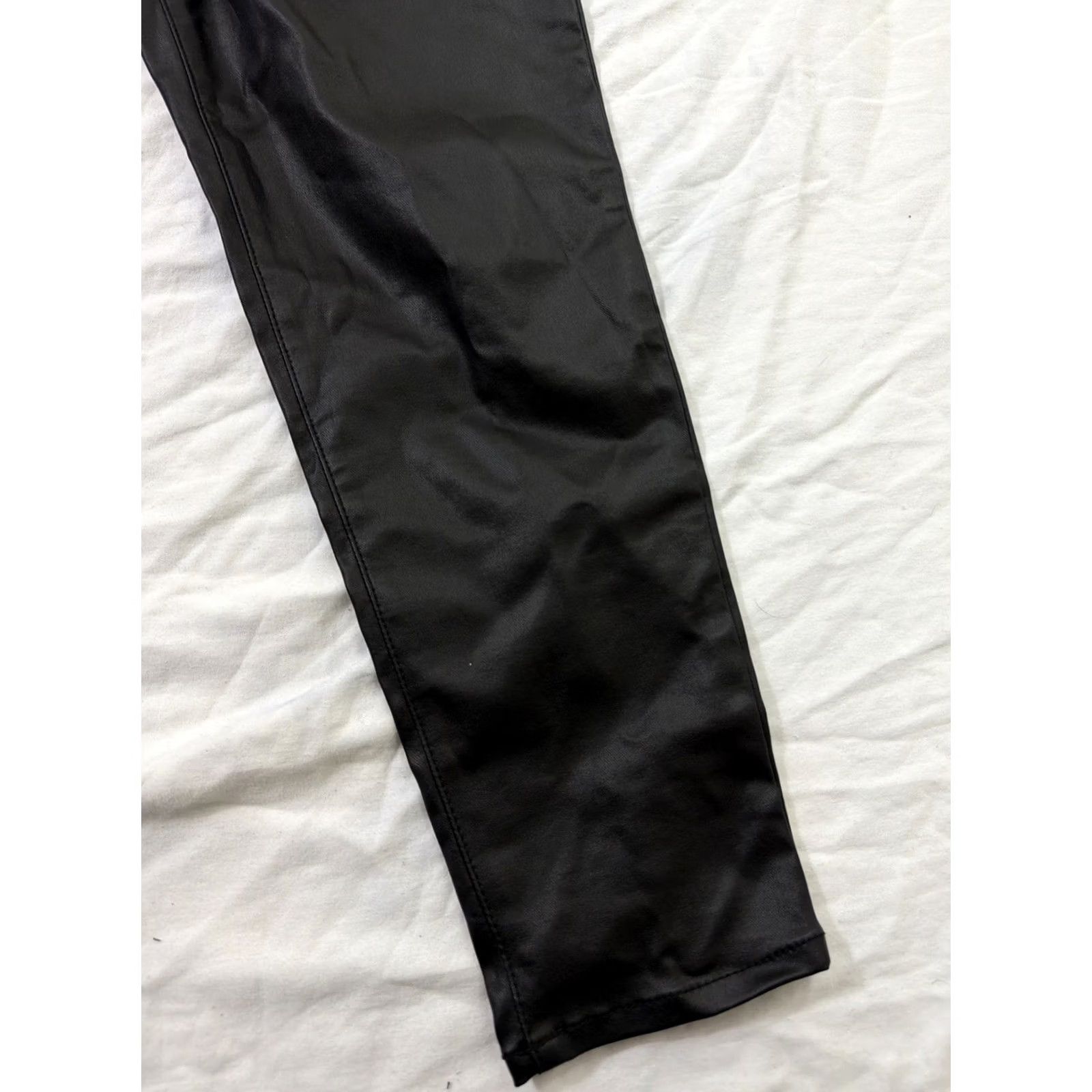 Sanctuary SOCIAL STANDARD by SANCTUARY Mid-Rise Ankle Skinny Coated Pants Black 12 Women Size 34" / US 12 / IT 48 - 4 Thumbnail
