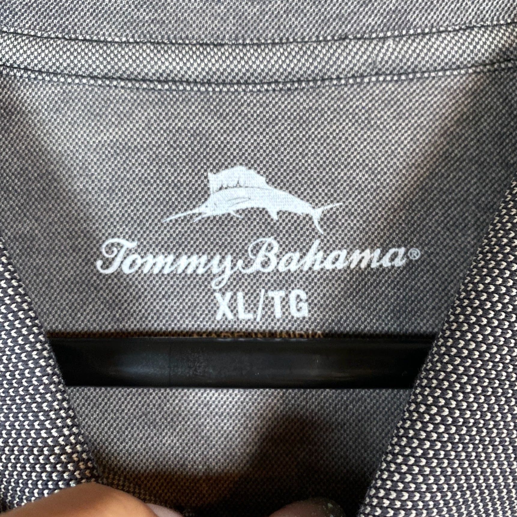 Tommy Bahama Tommy Bahama Men Shirt Gray Collared Polo Short Sleeve Cotton Polyester Blend XL Size US XL / EU 56 / 4 - 6 Thumbnail