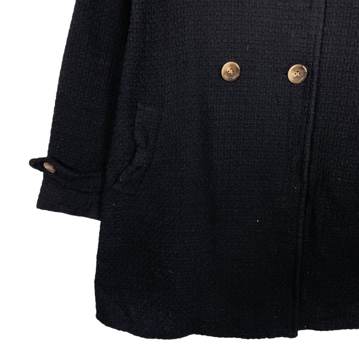 Japanese Brand Earth Music & Ecology Double Breasted Coat With Fur Colar Size S / US 4 / IT 40 - 3 Thumbnail