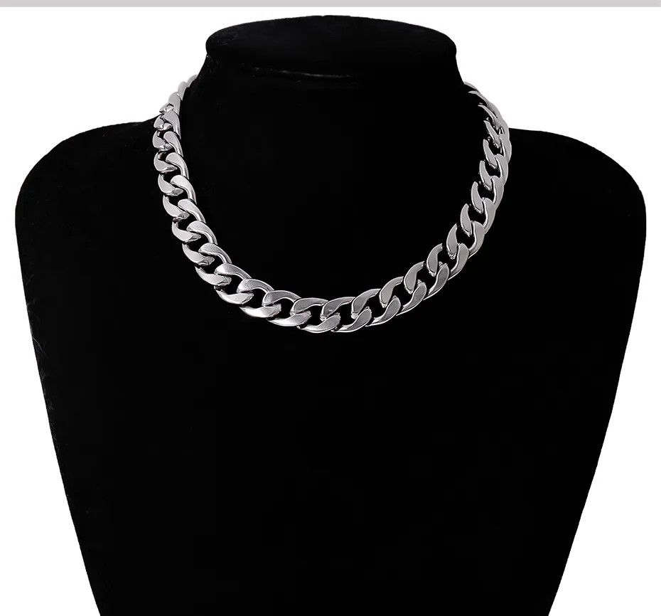 Jewelry 7MM Stainless Steel Chain Necklace Size ONE SIZE - 1 Thumbnail