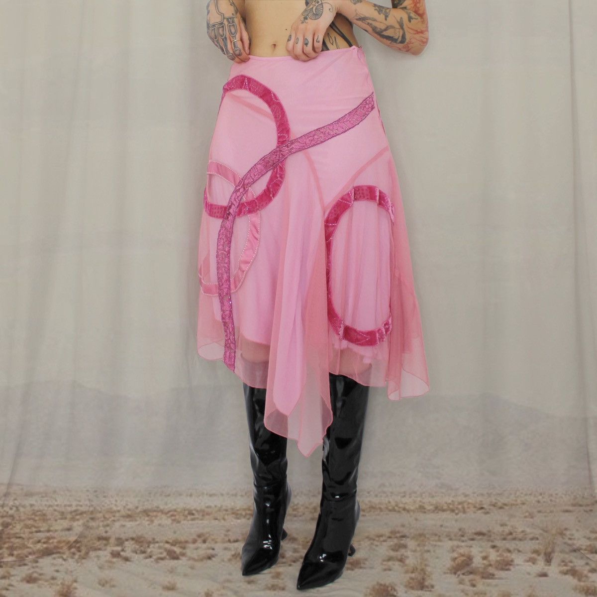Vintage 🌺MAPAMUNDI PINK SKIRT🌺 Size 28" / US 6 / IT 42 - 2 Thumbnail