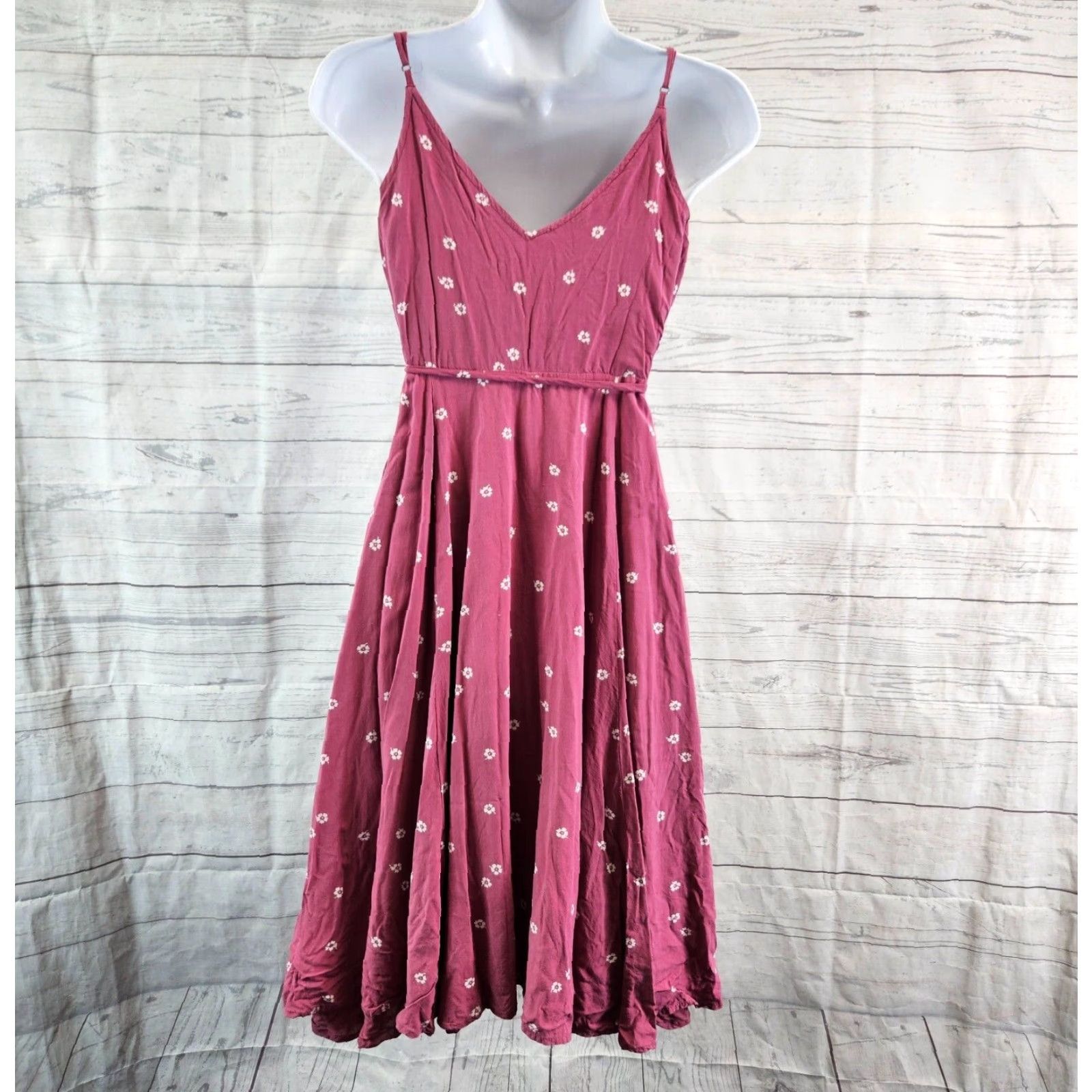 Abercrombie & Fitch Abercrombie & Fitch Womens Wrap Dress Sz XSP Pink White Floral Sleeveless Size XS / US 0-2 / IT 36-38 - 4 Thumbnail