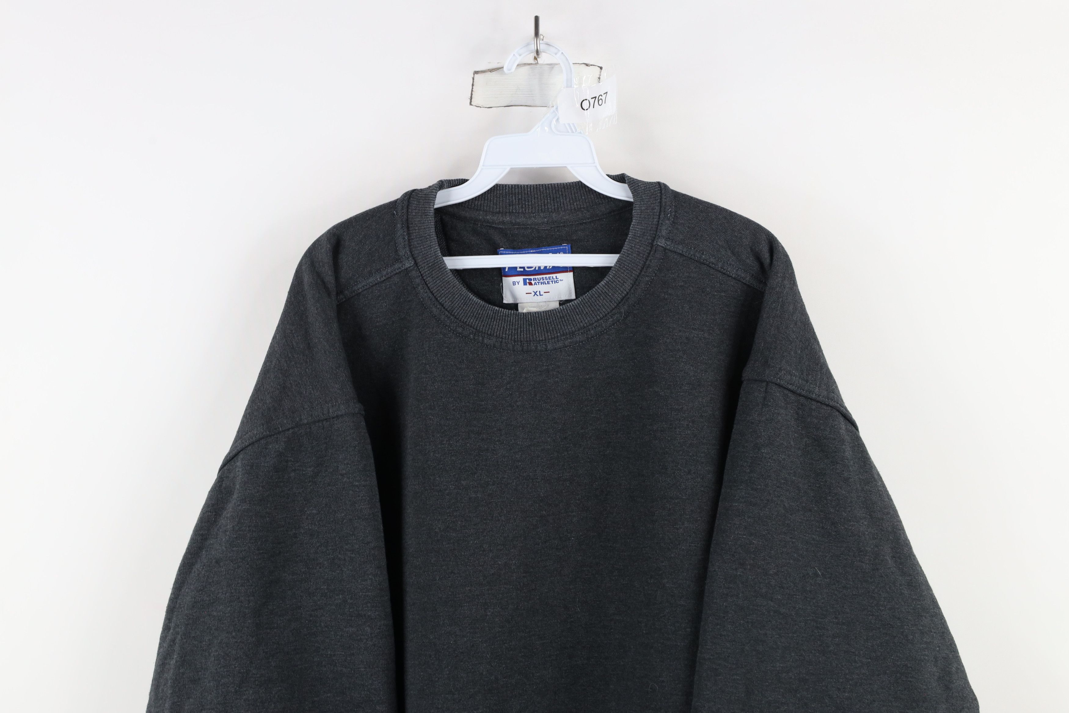 Russell Athletic × Vintage Vintage 90s Russell Athletic Heavy Sweatshirt Charcoal Gray Size US XL / EU 56 / 4 - 2 Thumbnail
